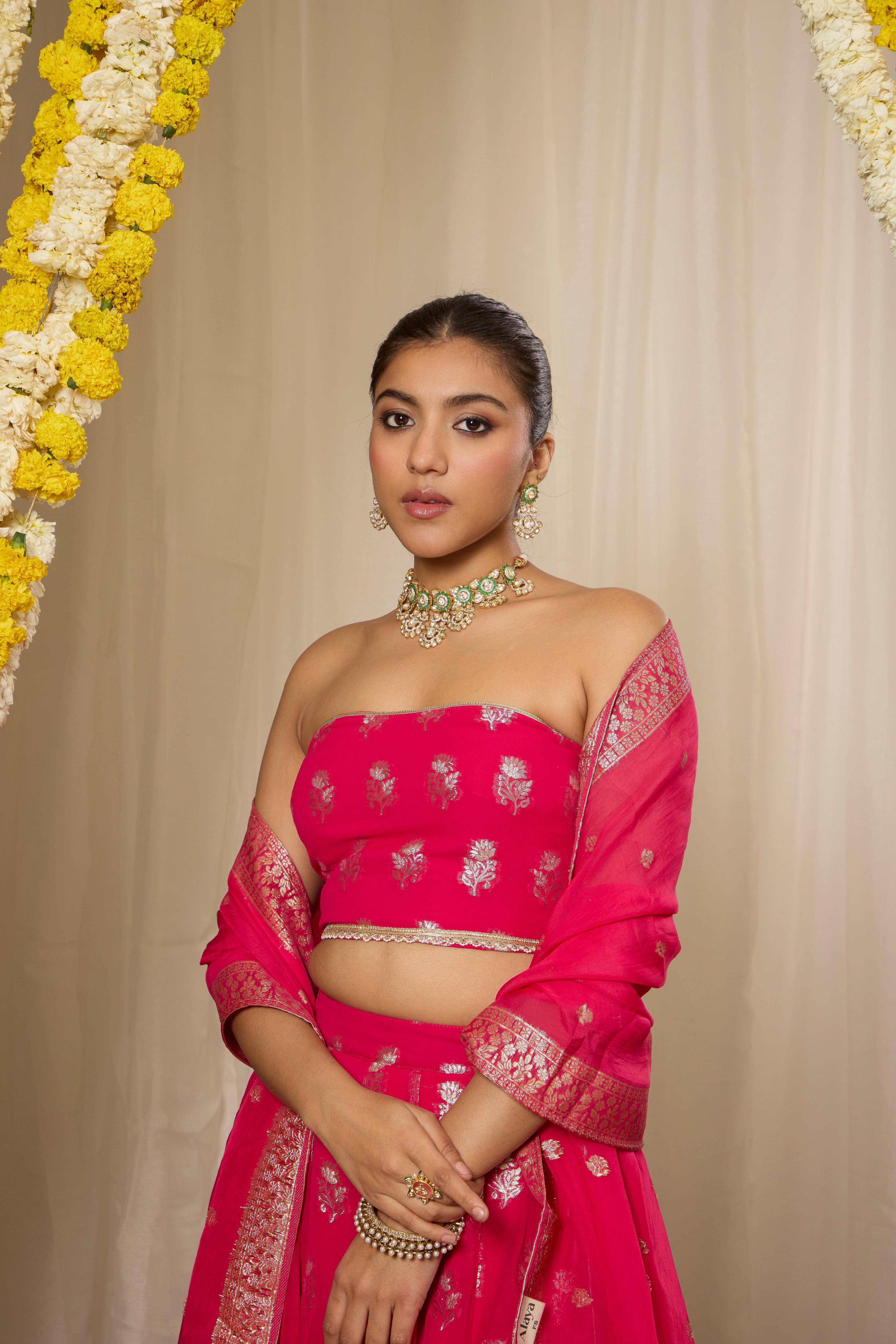 Malang Rich Fuchsia Pink Lehenga Set