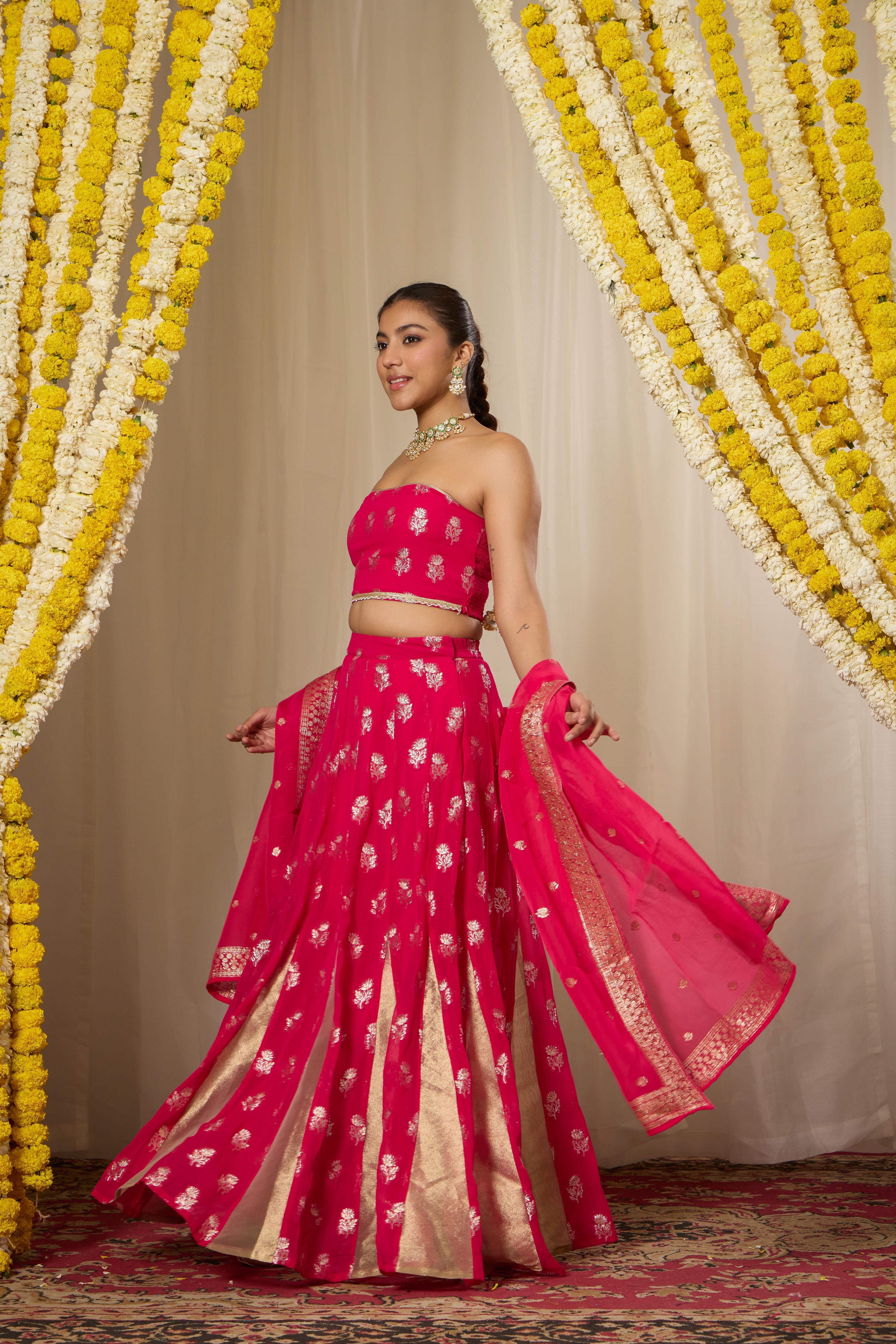 Malang Rich Fuchsia Pink Lehenga Set