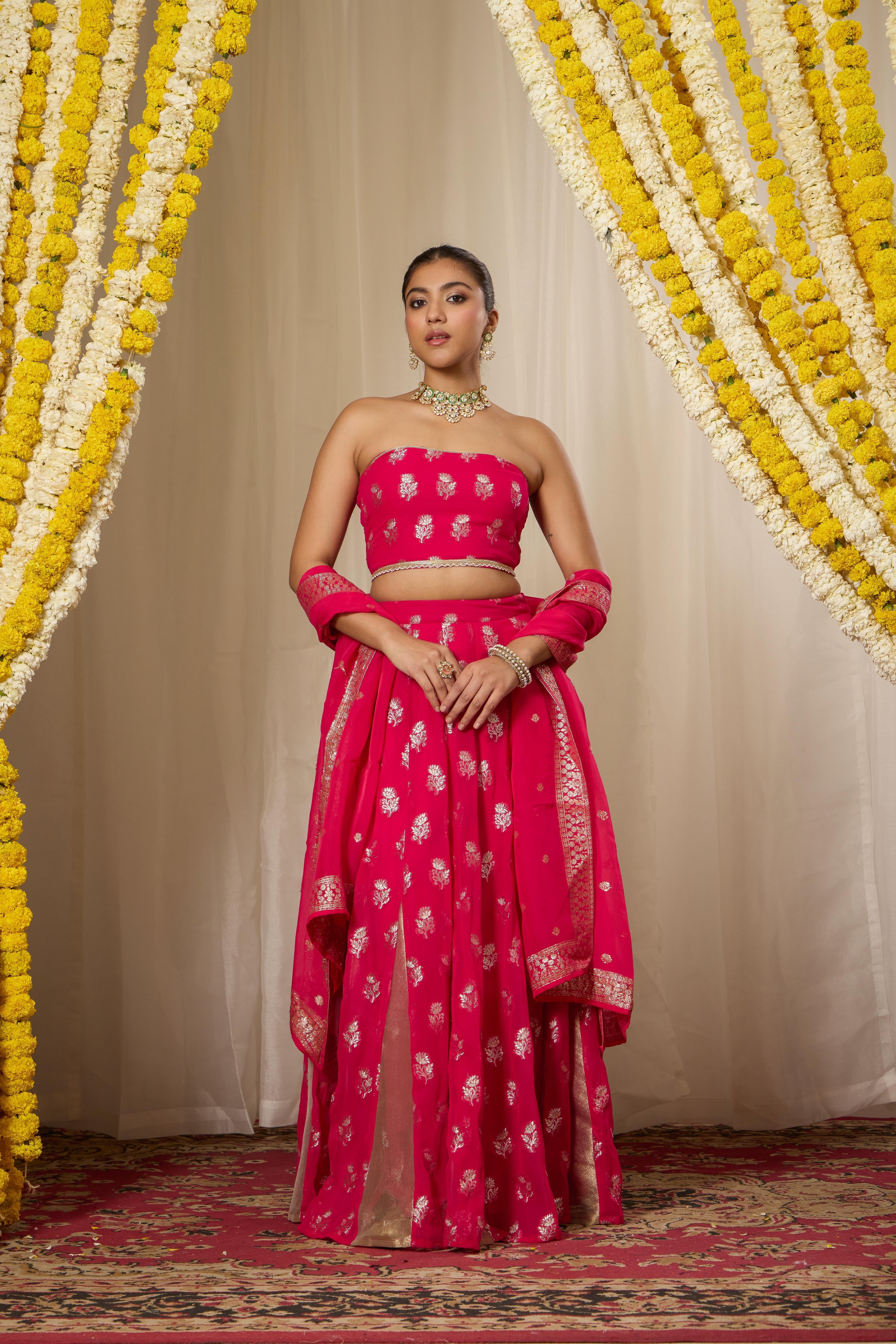Malang Rich Fuchsia Pink Lehenga Set