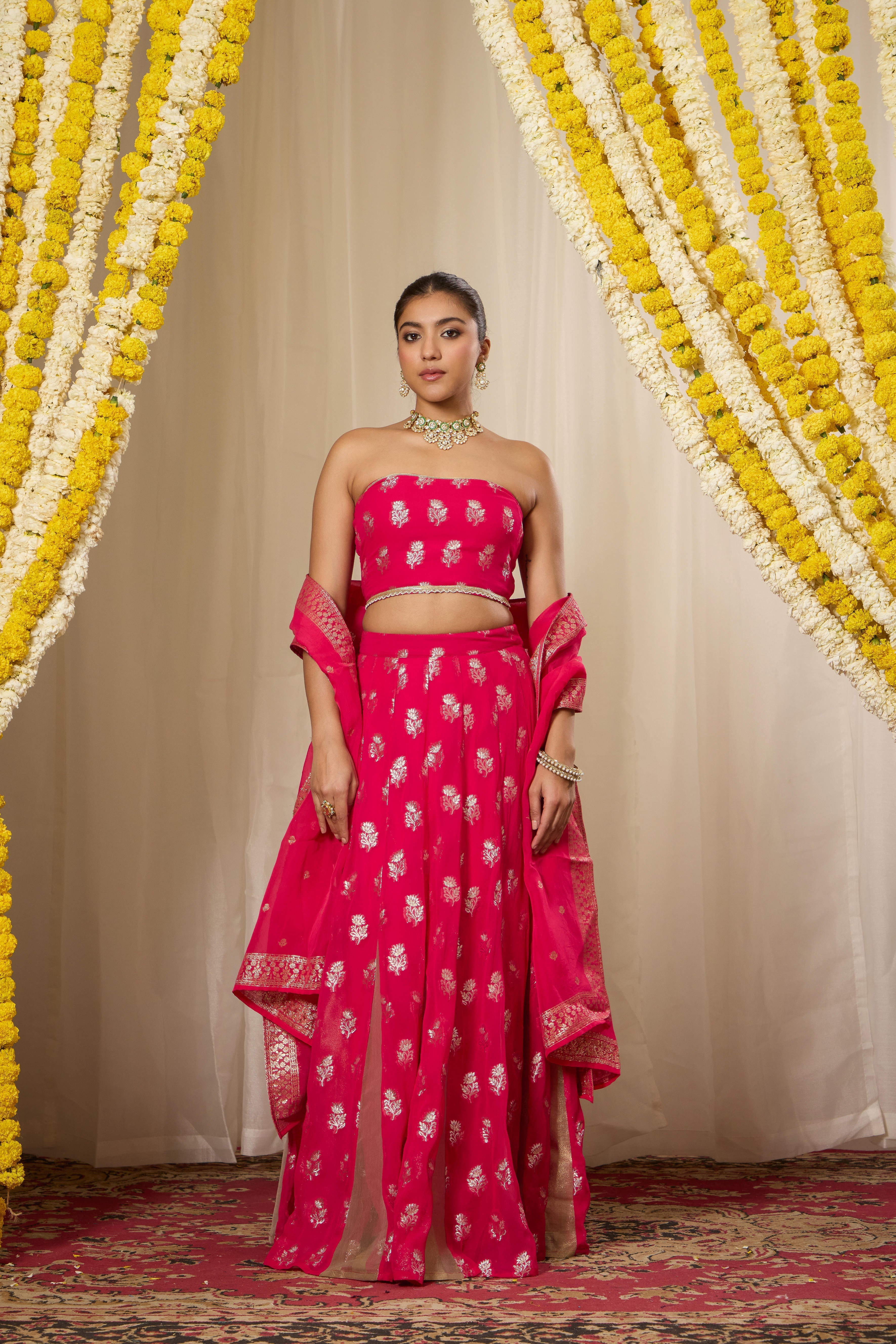 Malang Rich Fuchsia Pink Lehenga Set