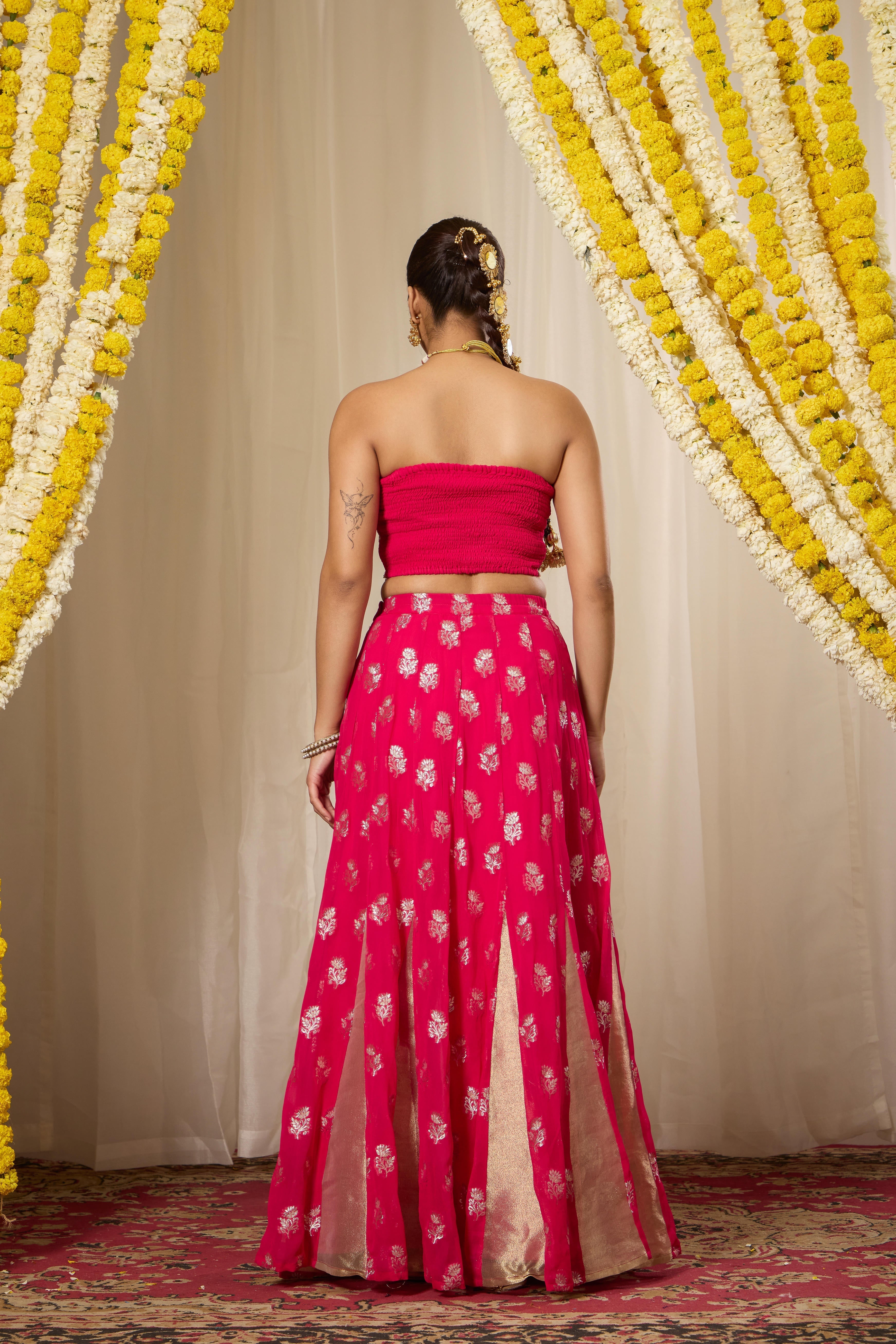 Malang Rich Fuchsia Pink Lehenga Set