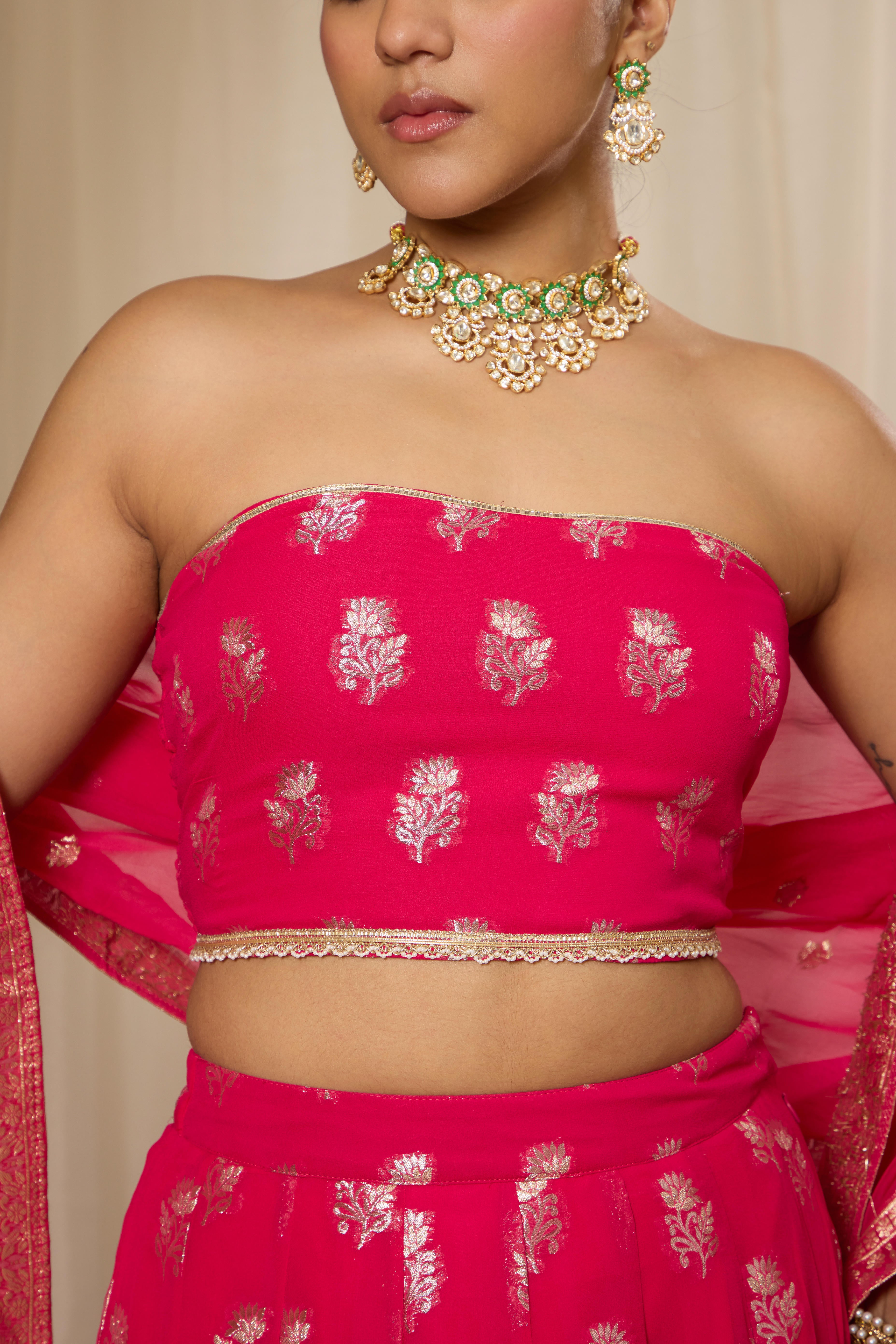 Malang Rich Fuchsia Pink Lehenga Set