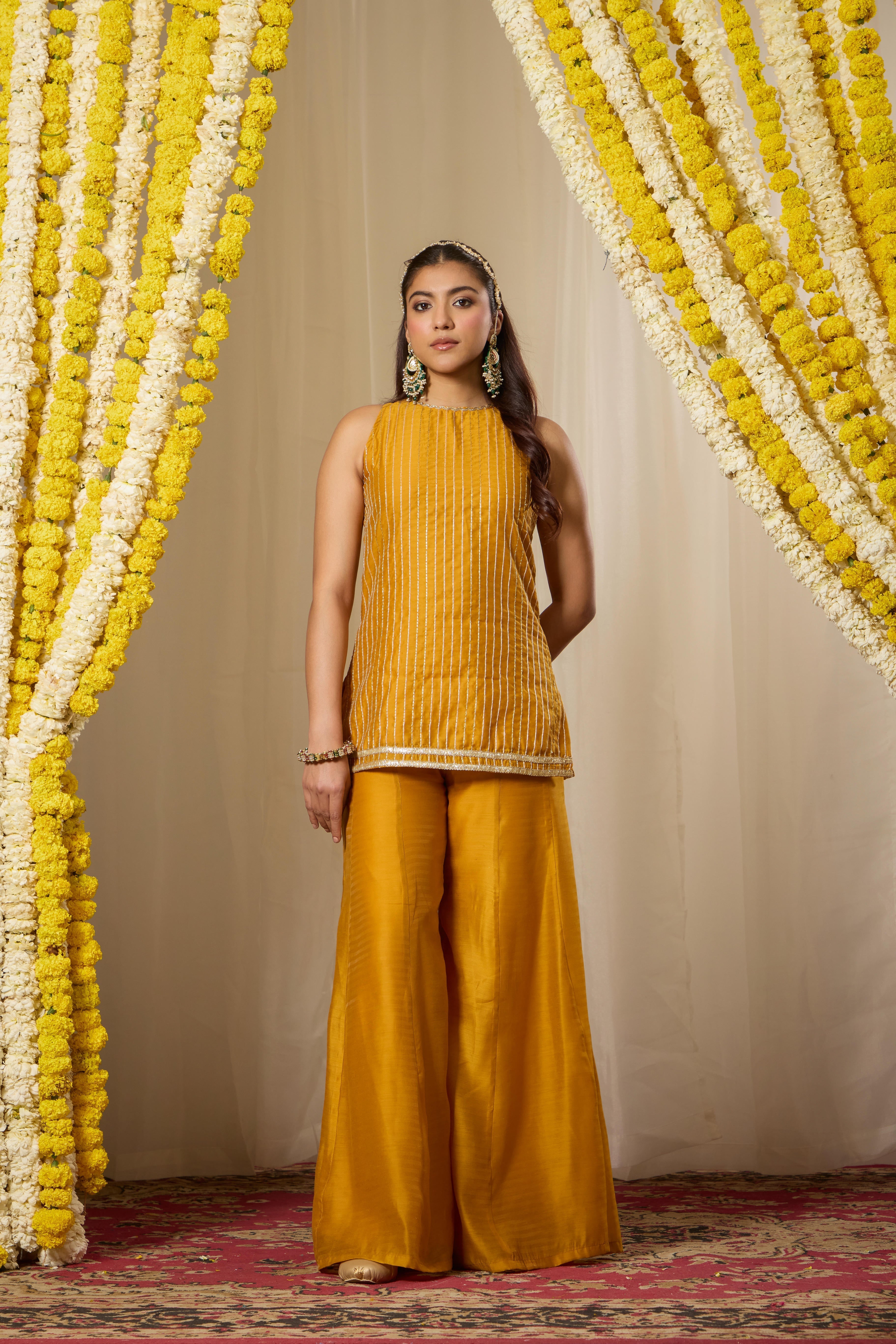 Malang Soft Amber Kurta Sharara Set