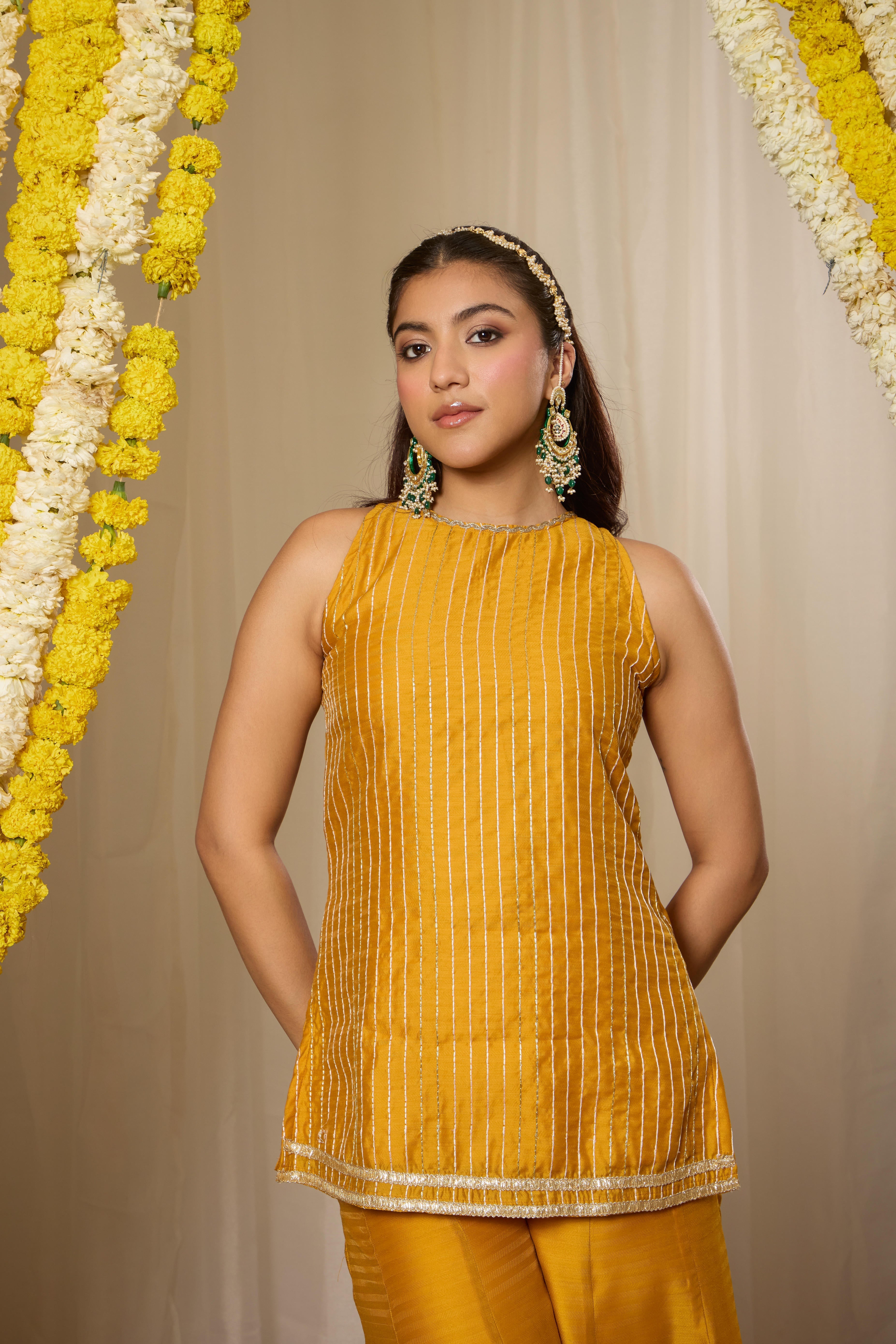 Malang Soft Amber Kurta Sharara Set