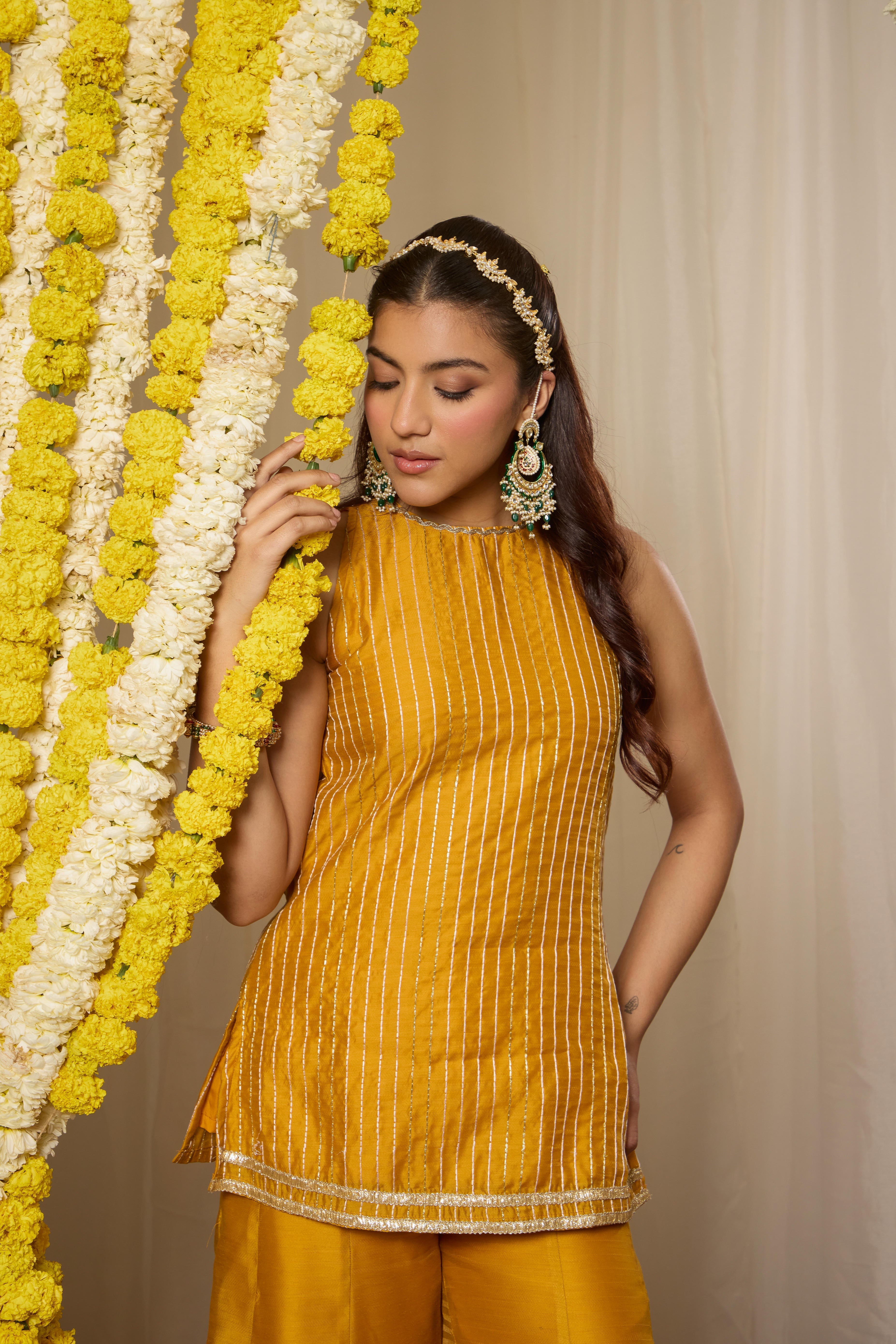 Malang Soft Amber Kurta Sharara Set