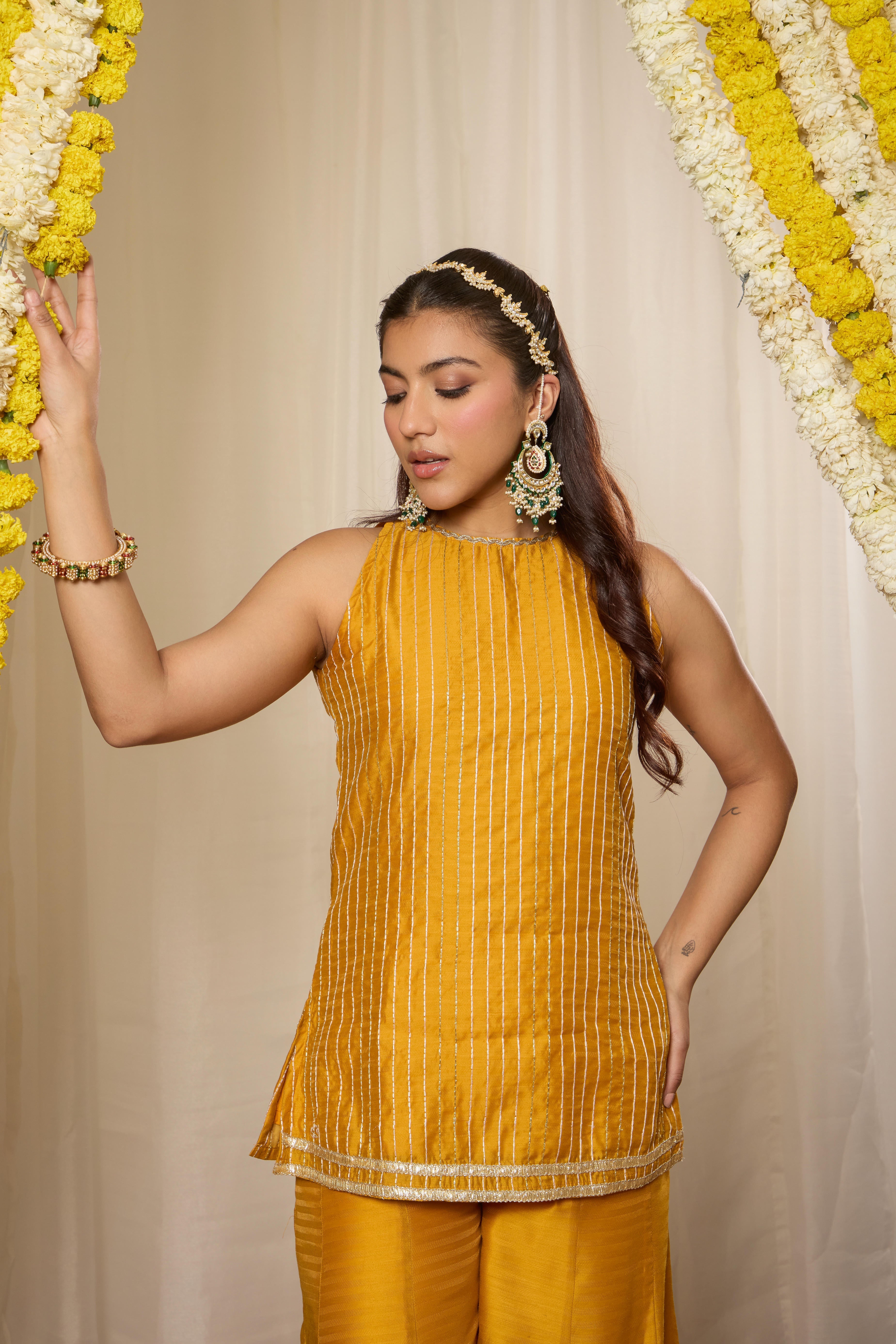 Malang Soft Amber Kurta Sharara Set