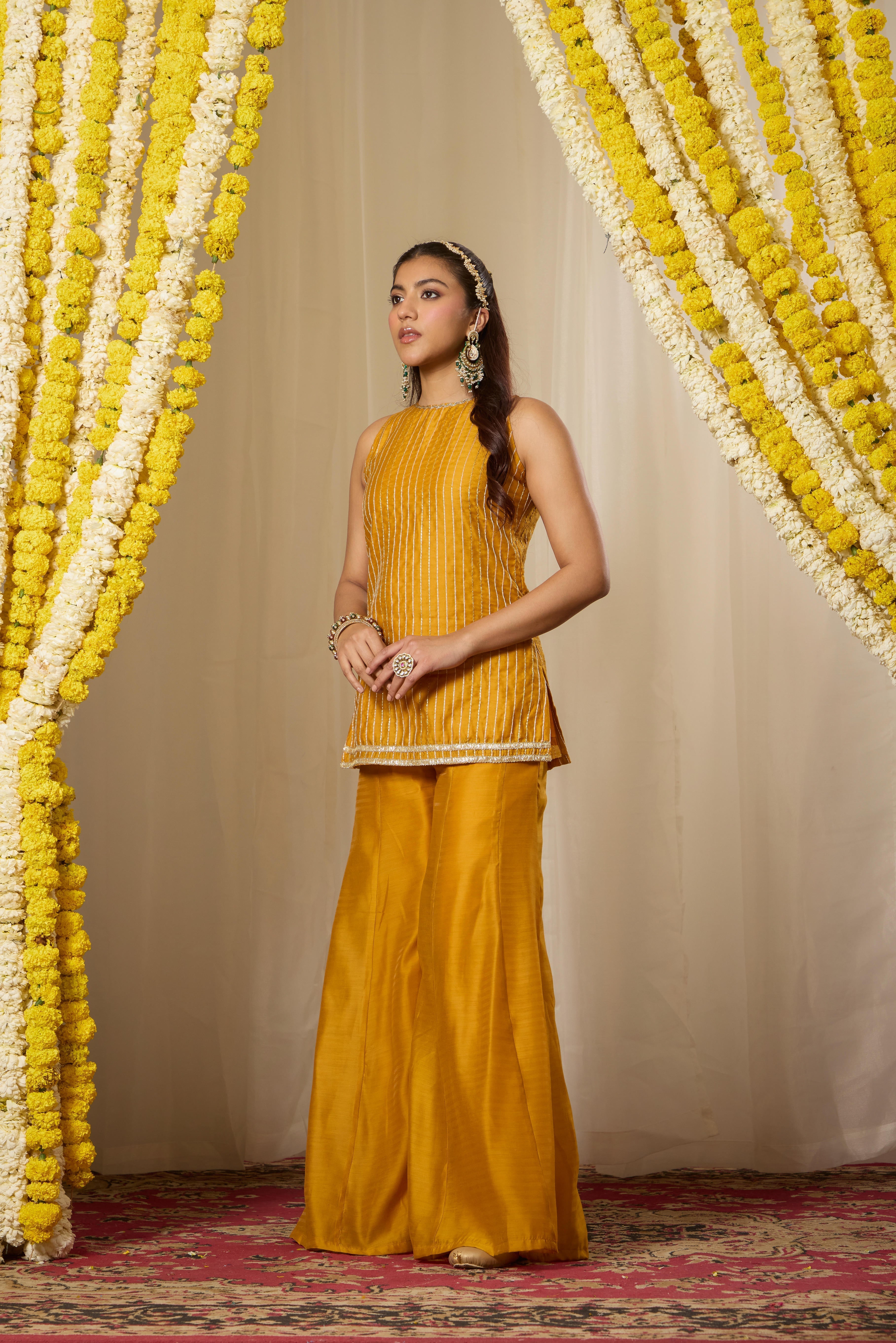Malang Soft Amber Kurta Sharara Set