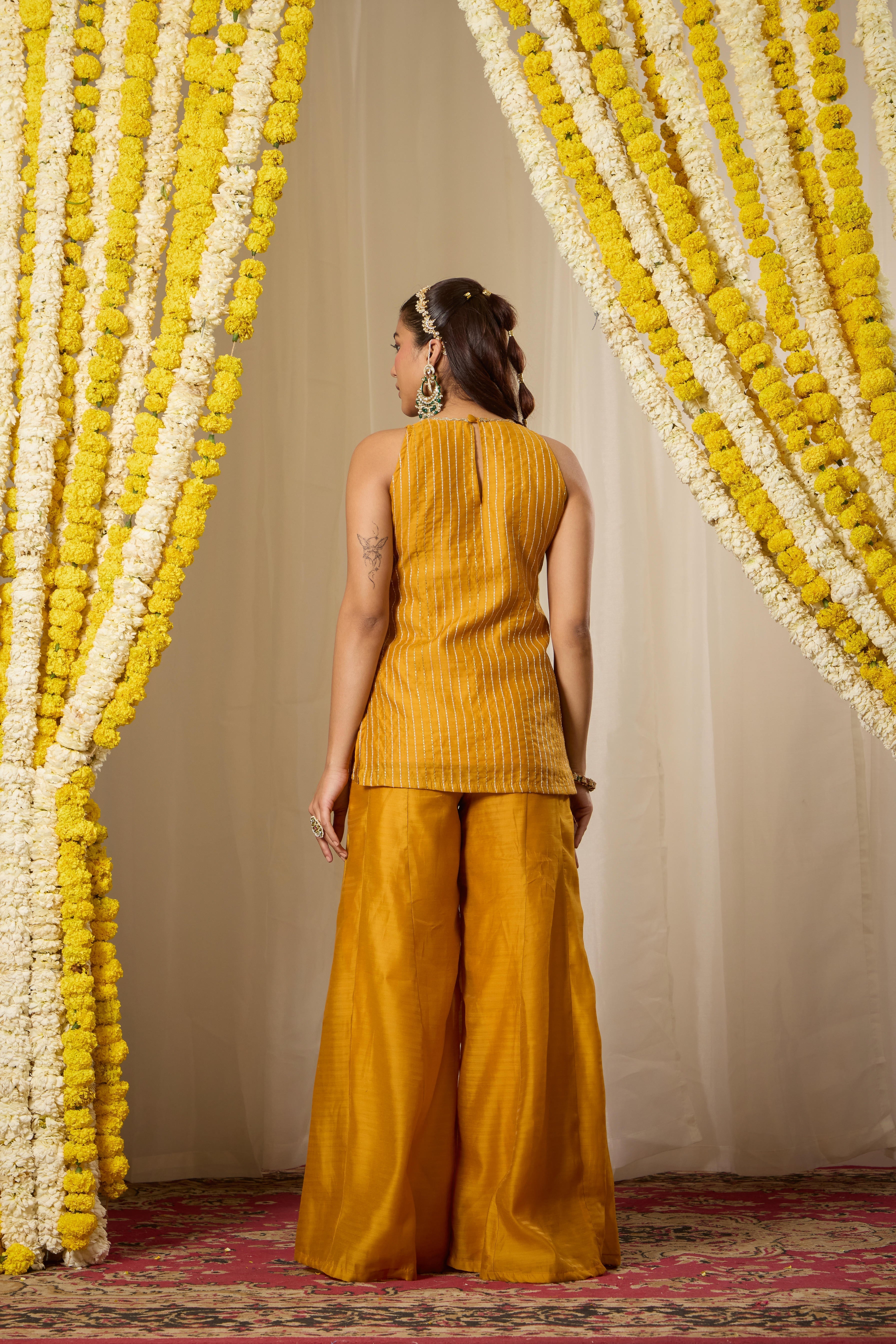 Malang Soft Amber Kurta Sharara Set