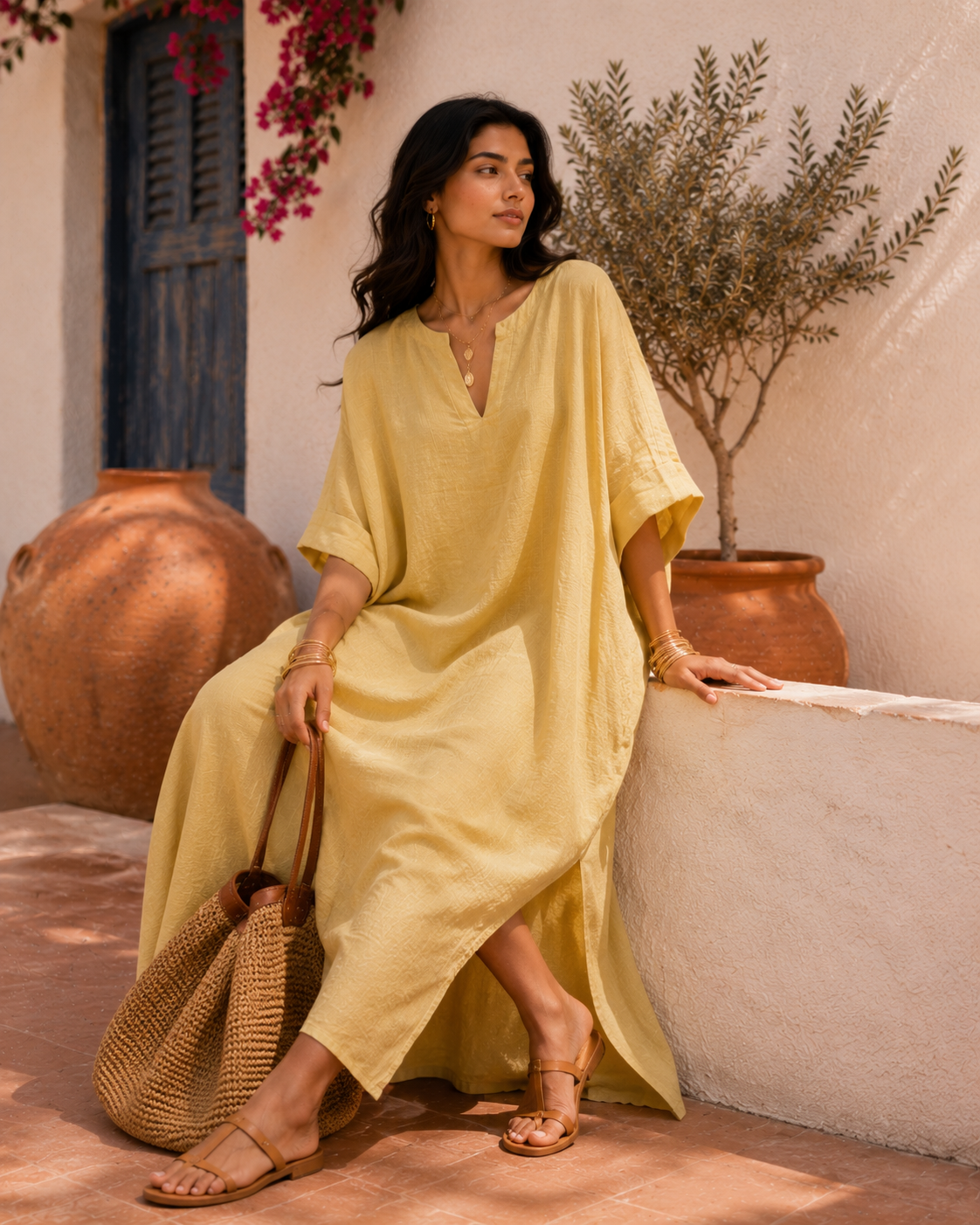 Aahista Butter Kaftan Dress 4