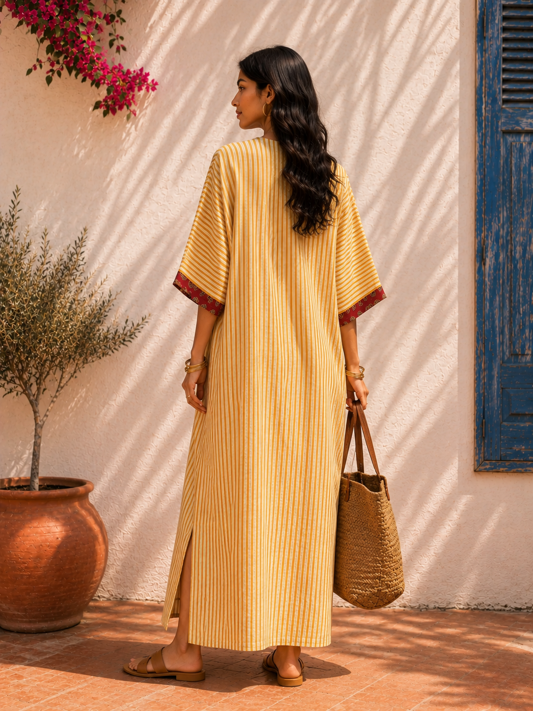Aahista Honey Stripe Kaftan Dress 5