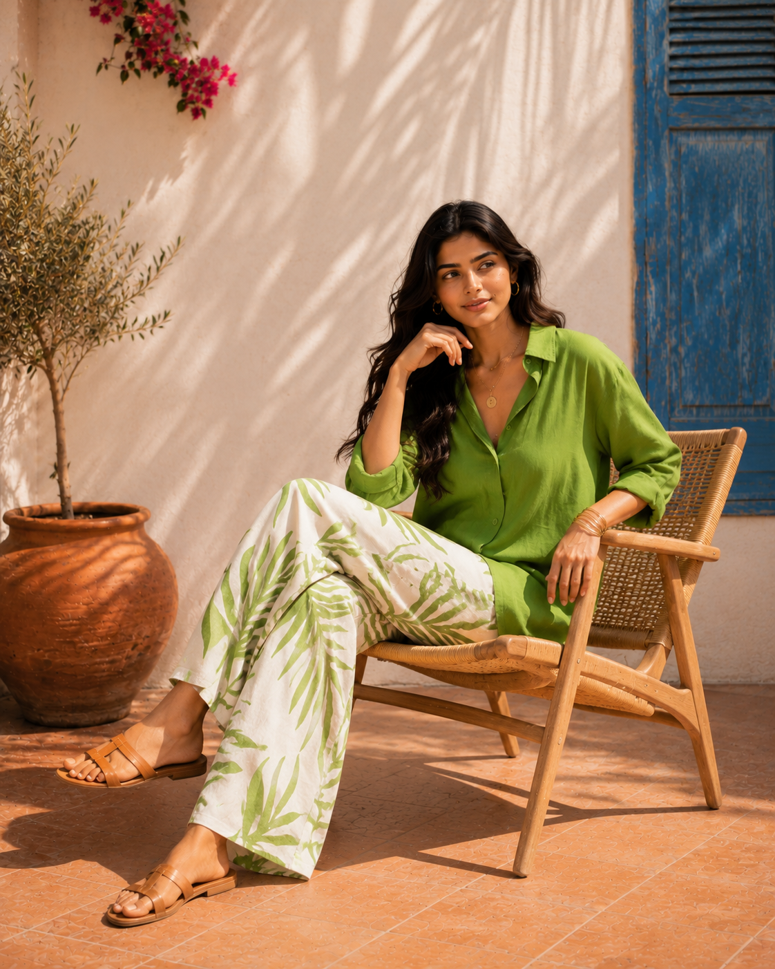 Aahista Palm Green Co-ord Set 5