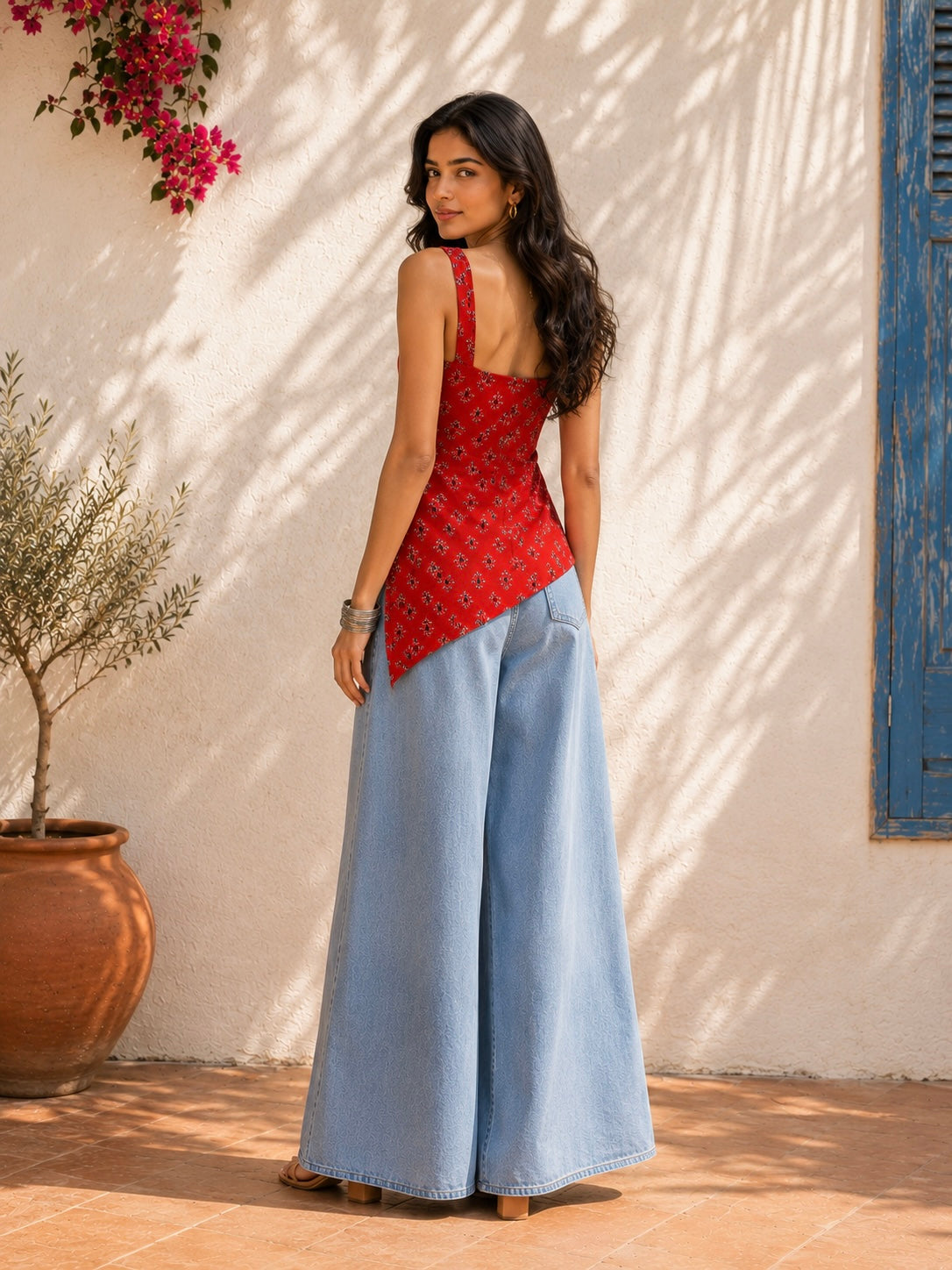 Aahista Scarlet Handblock Kurti 5