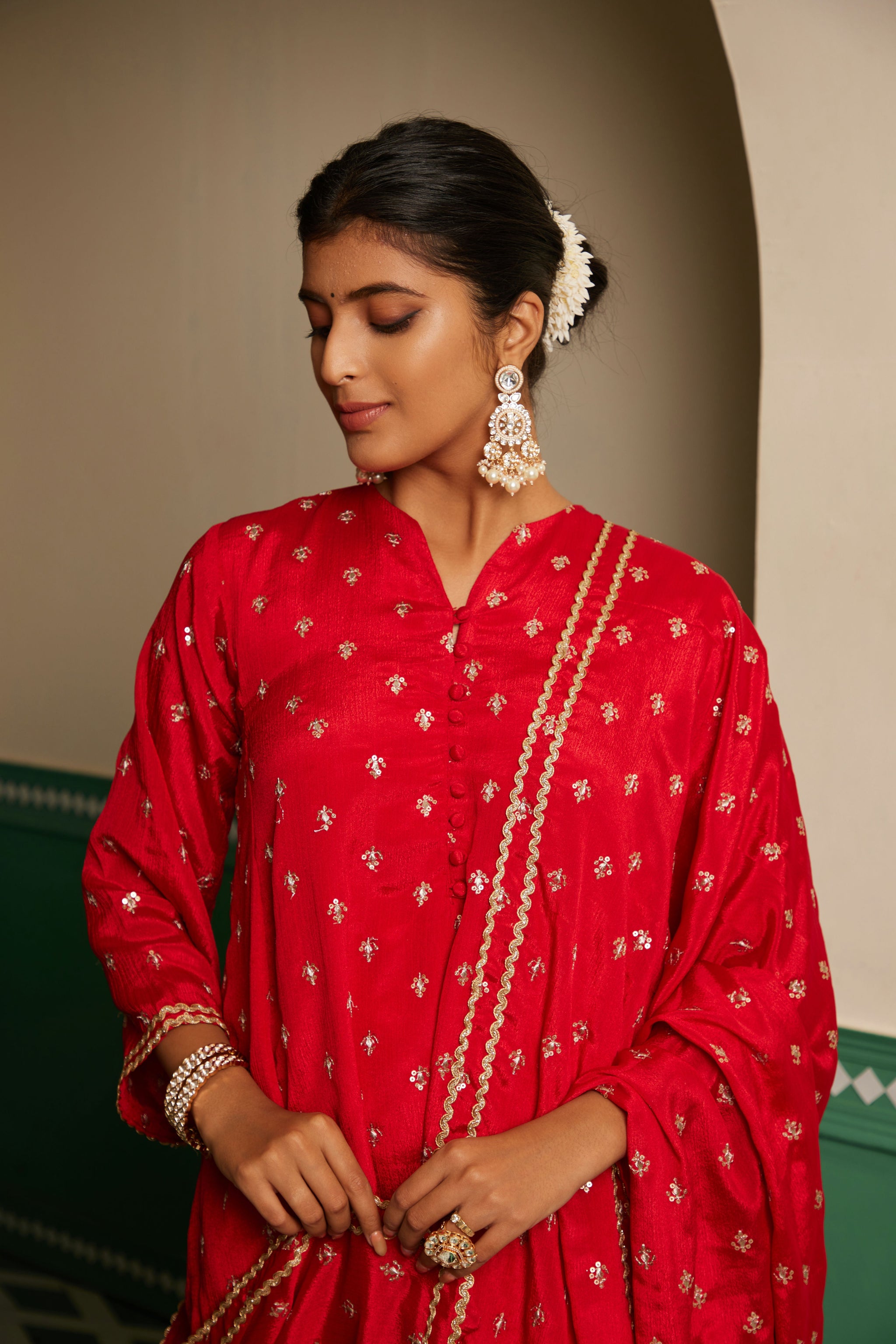 Sajda Organza Pink Kurta with Skirt Set