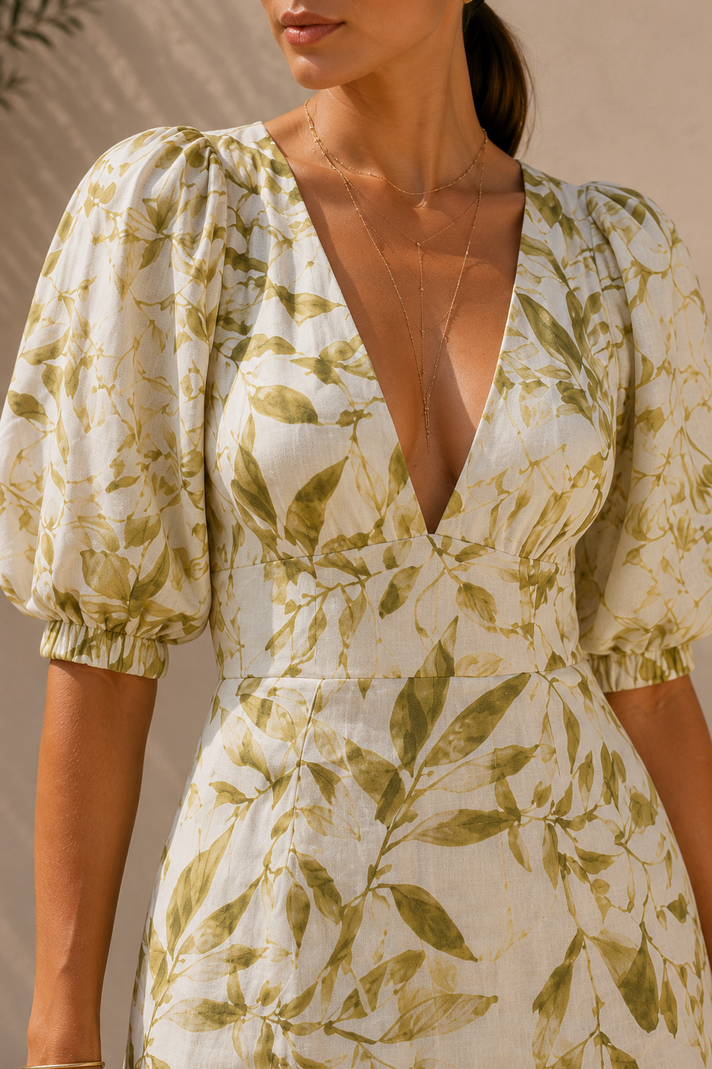 Amalfi Tuscan Leaf Short Dress 4