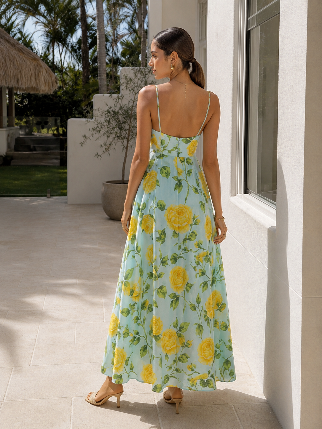 Amalfi Yellow Floral Maxi Dress 5