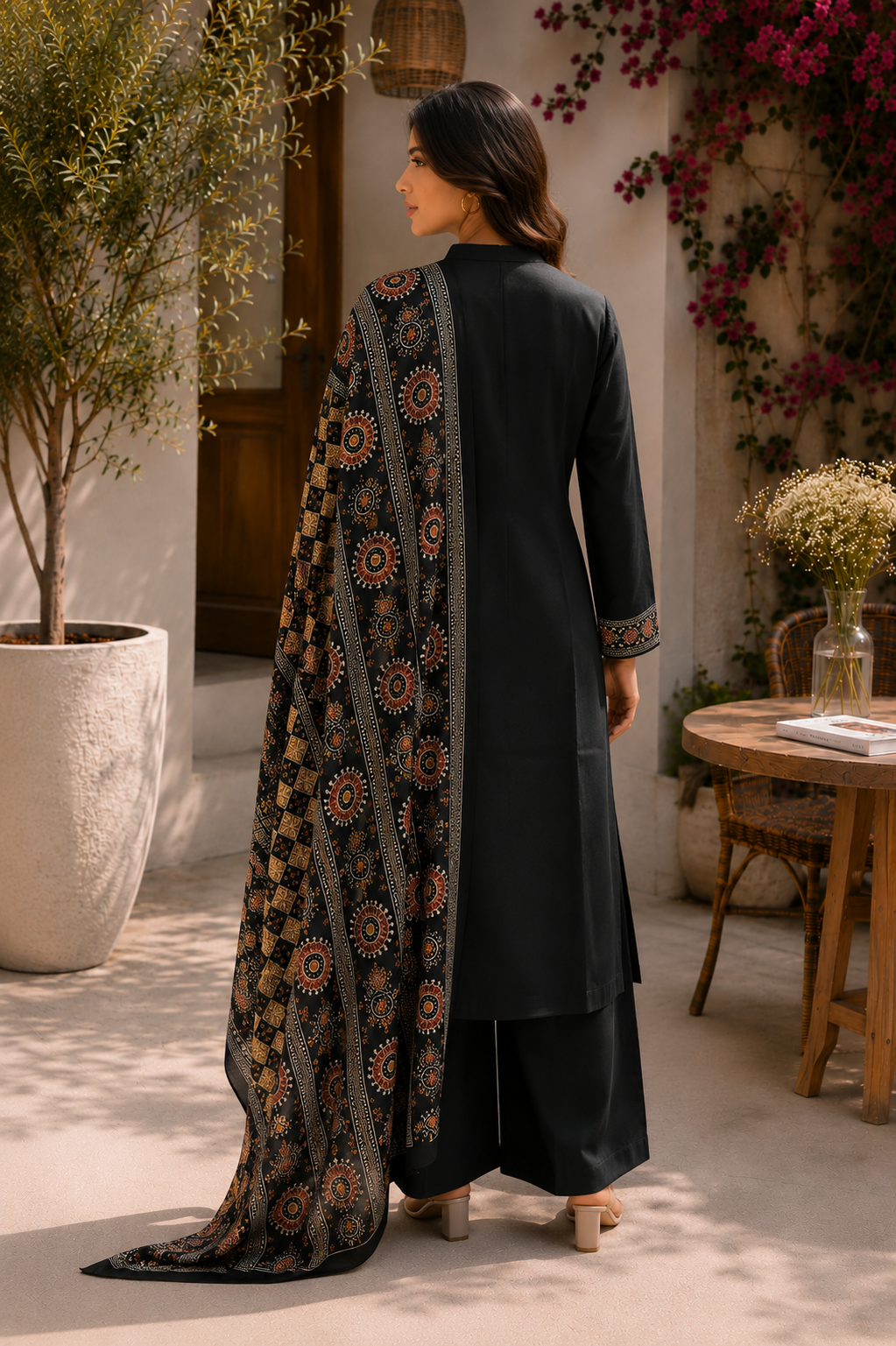 Alaya Select Noir Ajrakh Kurta Set