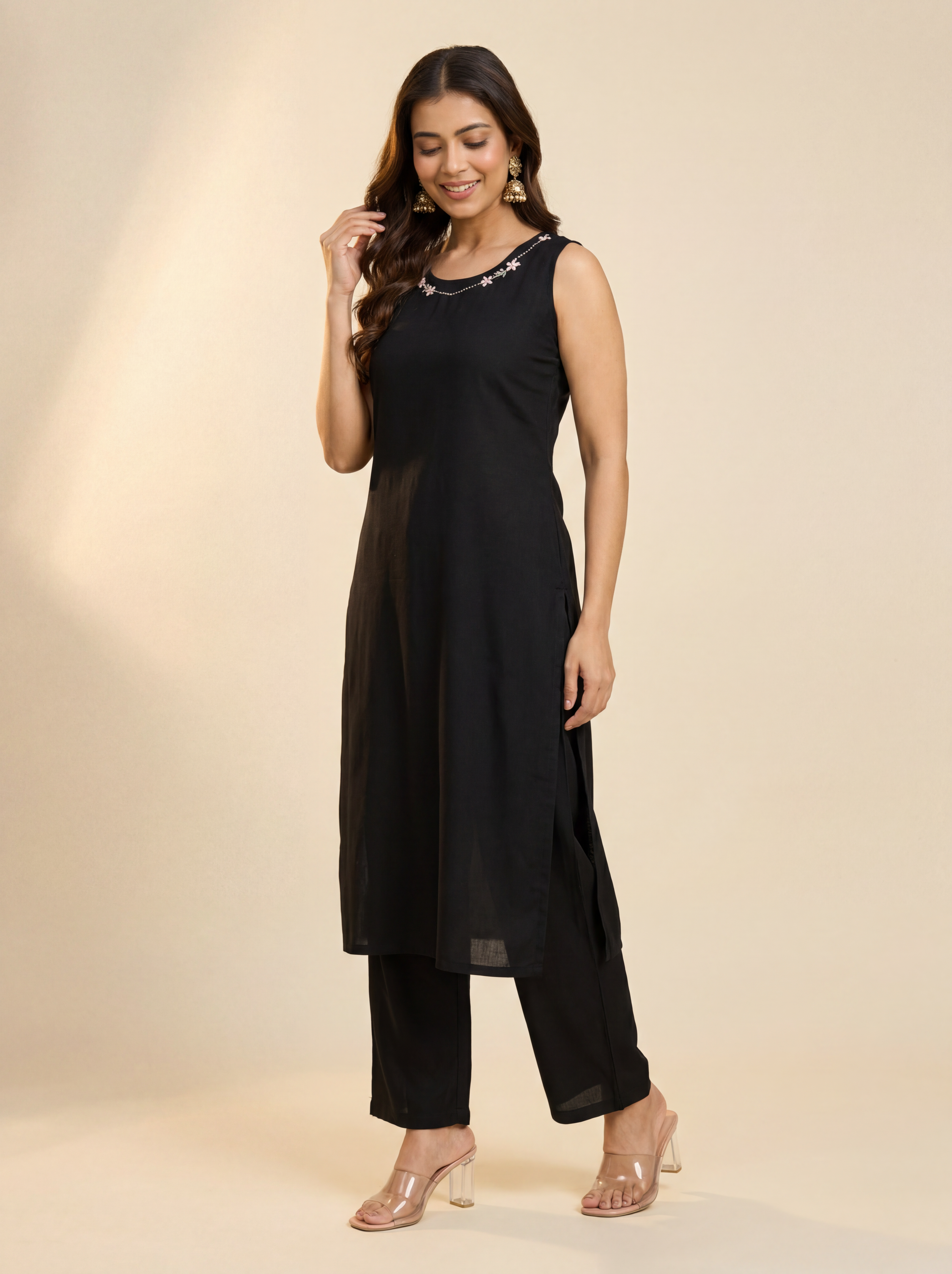 Alaya Select Black Blossom Kurta Set