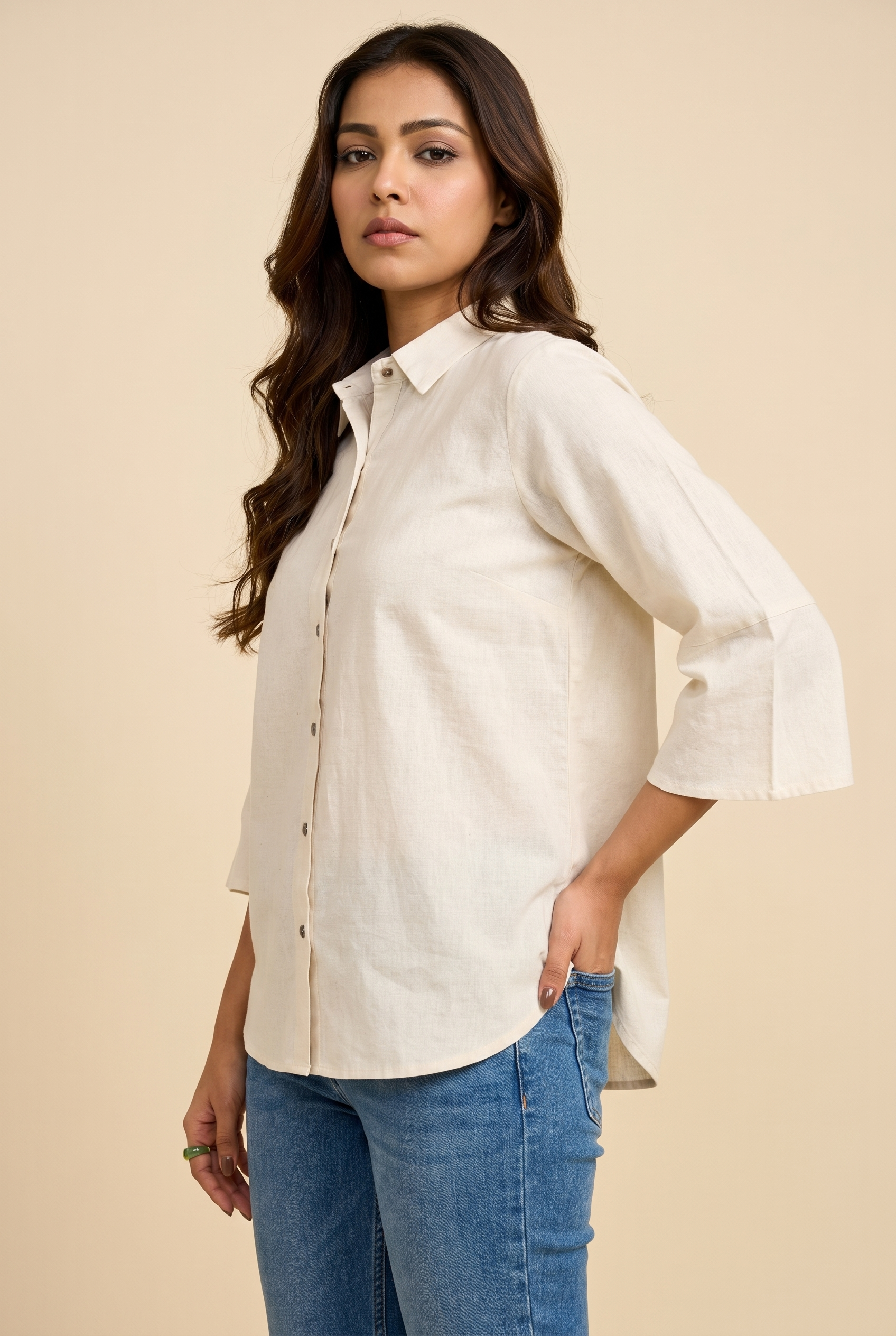 Alabaster Bell Sleeve Shirt