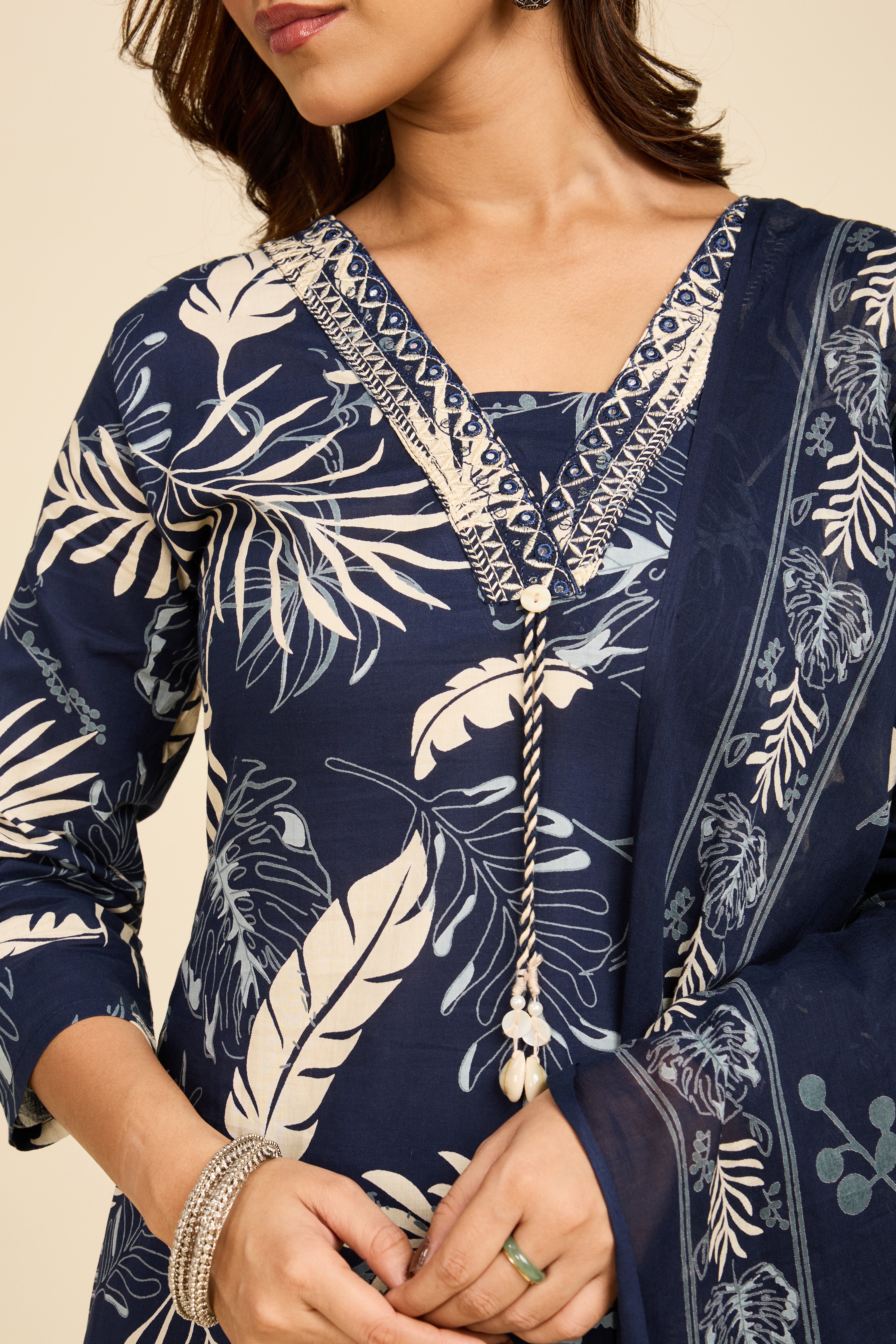 Alaya Select Navy Fern Kurta Set
