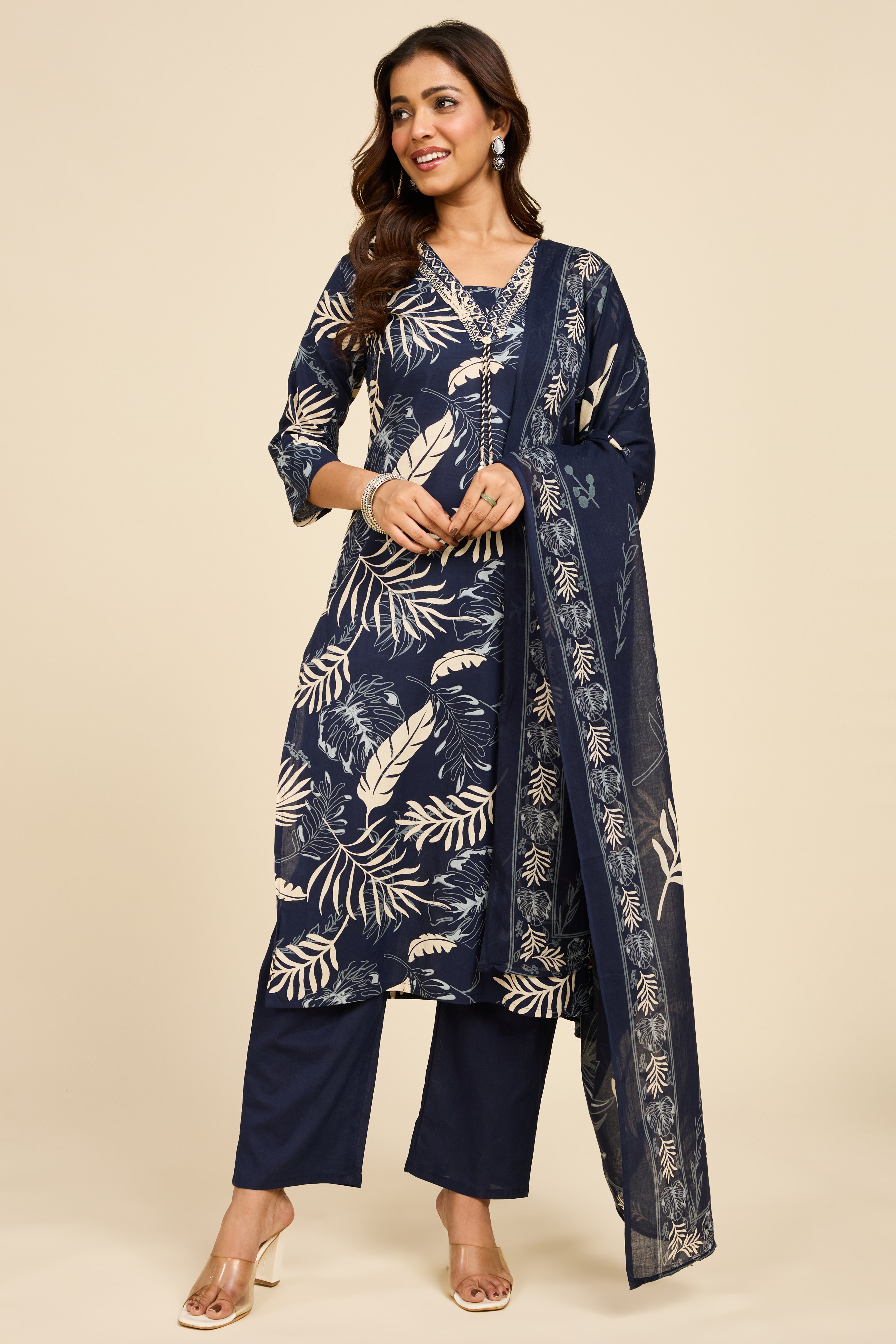 Alaya Select Navy Fern Kurta Set