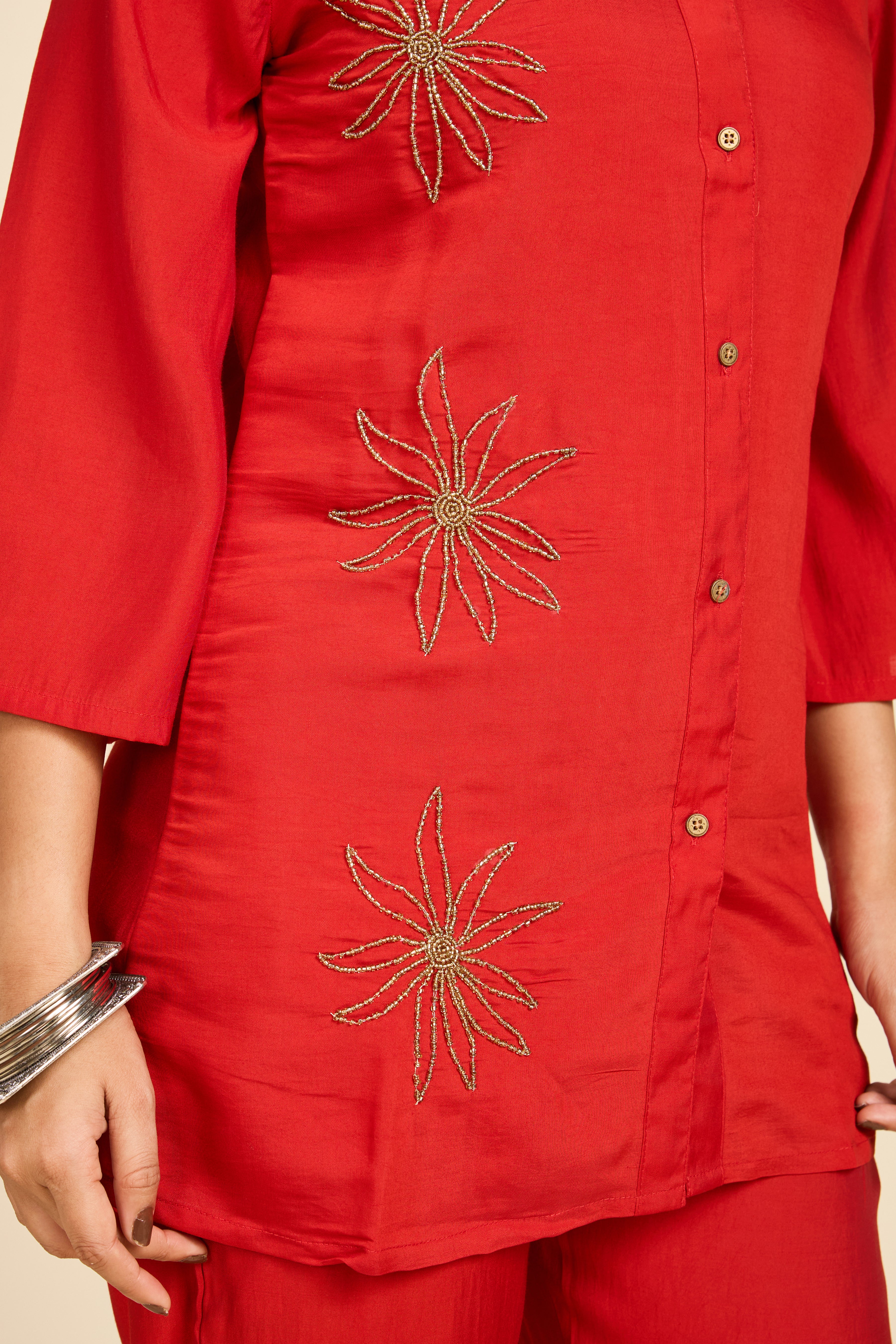 Alaya Select Red Embroidered Co-ord Set