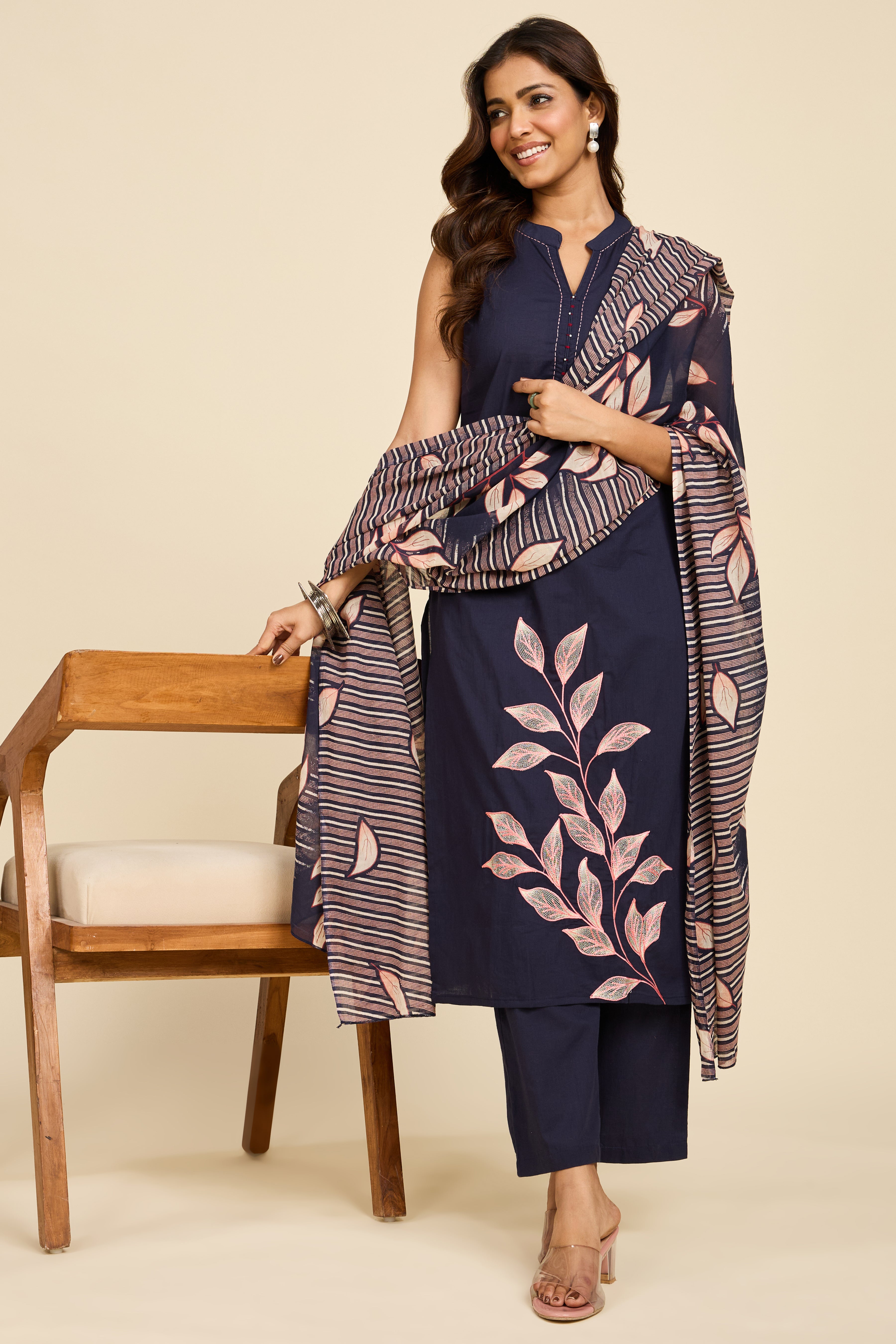 Alaya Select Indigo Embroidered Kurta Set
