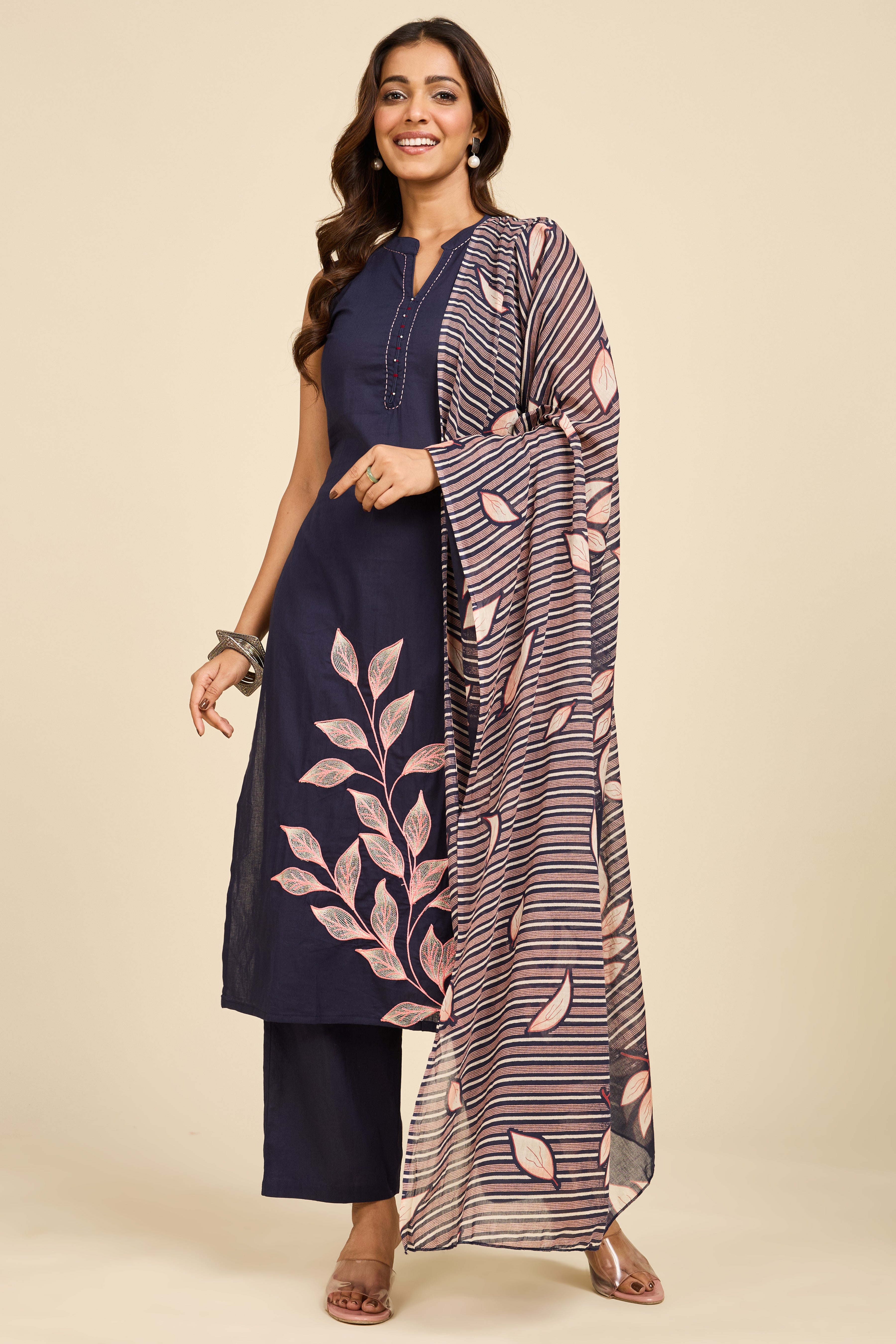 Alaya Select Indigo Embroidered Kurta Set