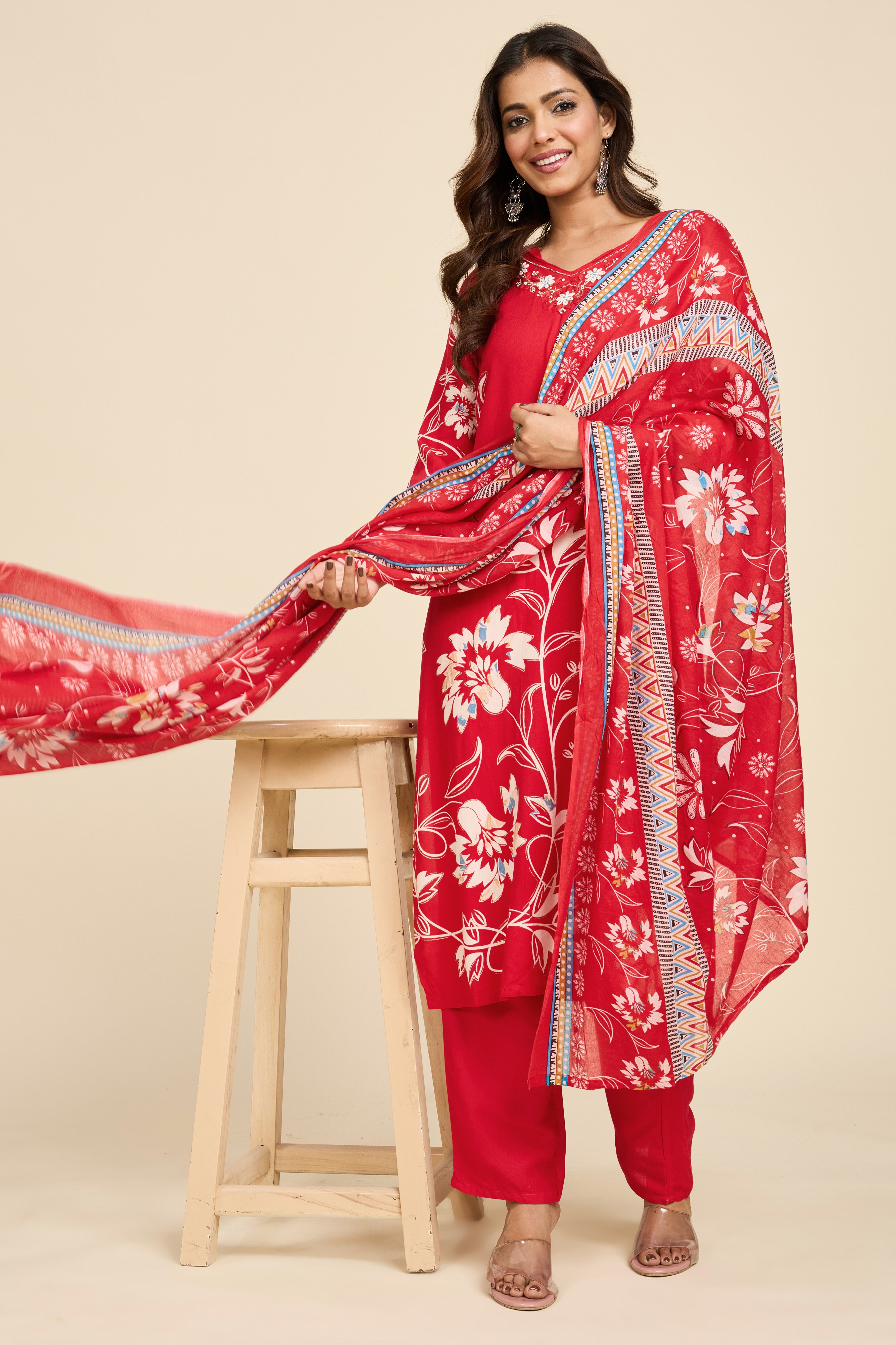 Alaya Select Scarlet Cotton Kurta Set