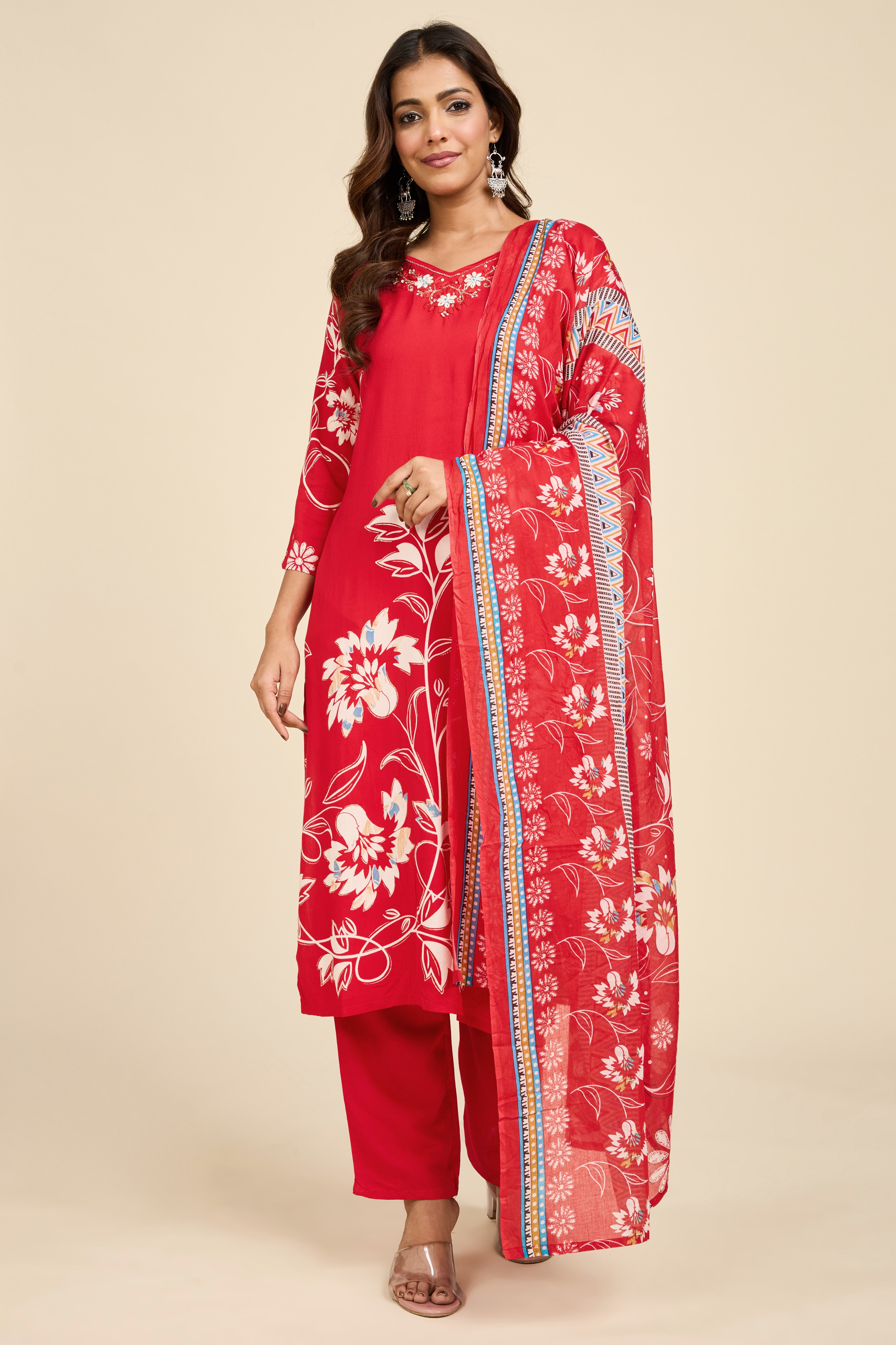 Alaya Select Scarlet Cotton Kurta Set