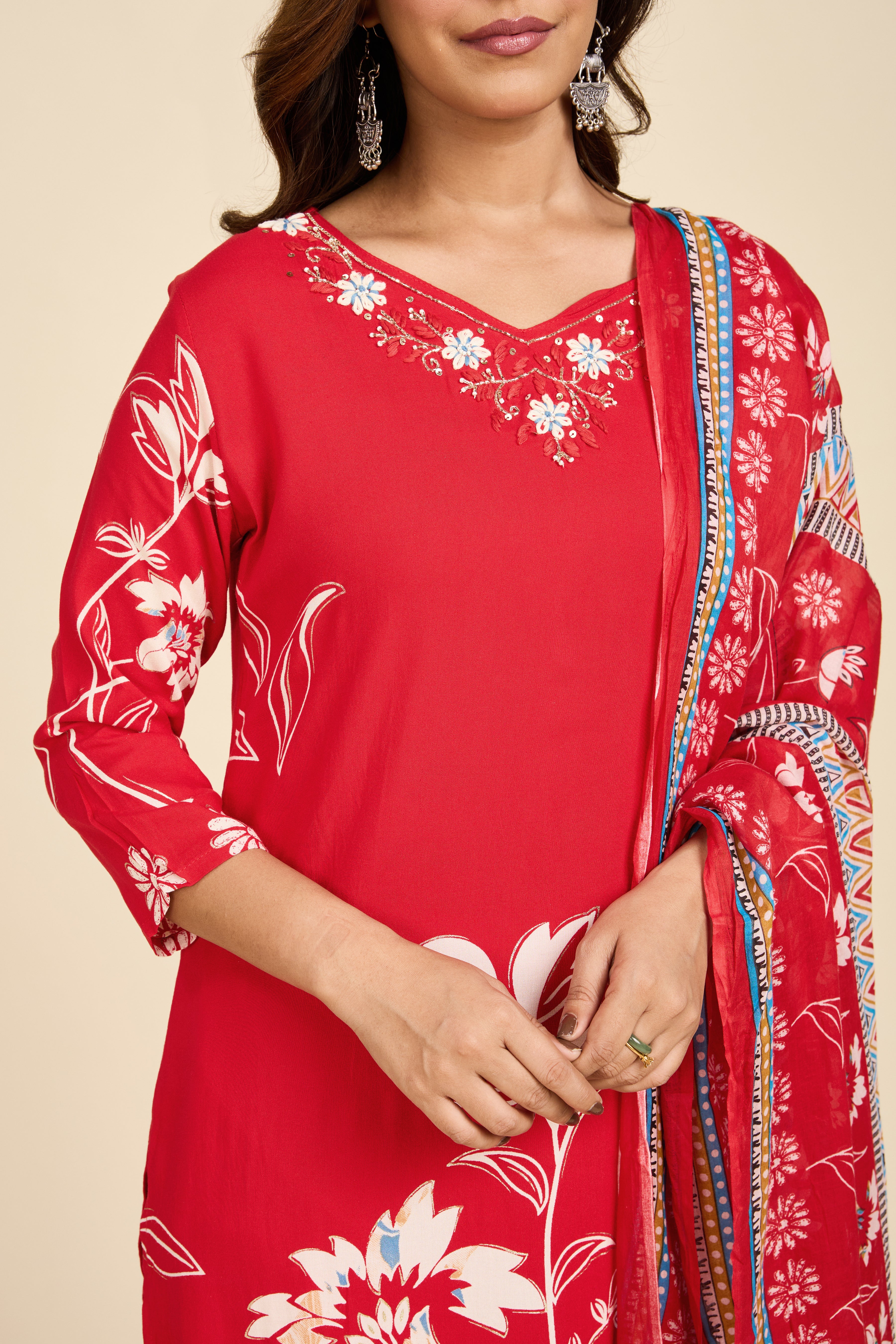 Alaya Select Scarlet Cotton Kurta Set