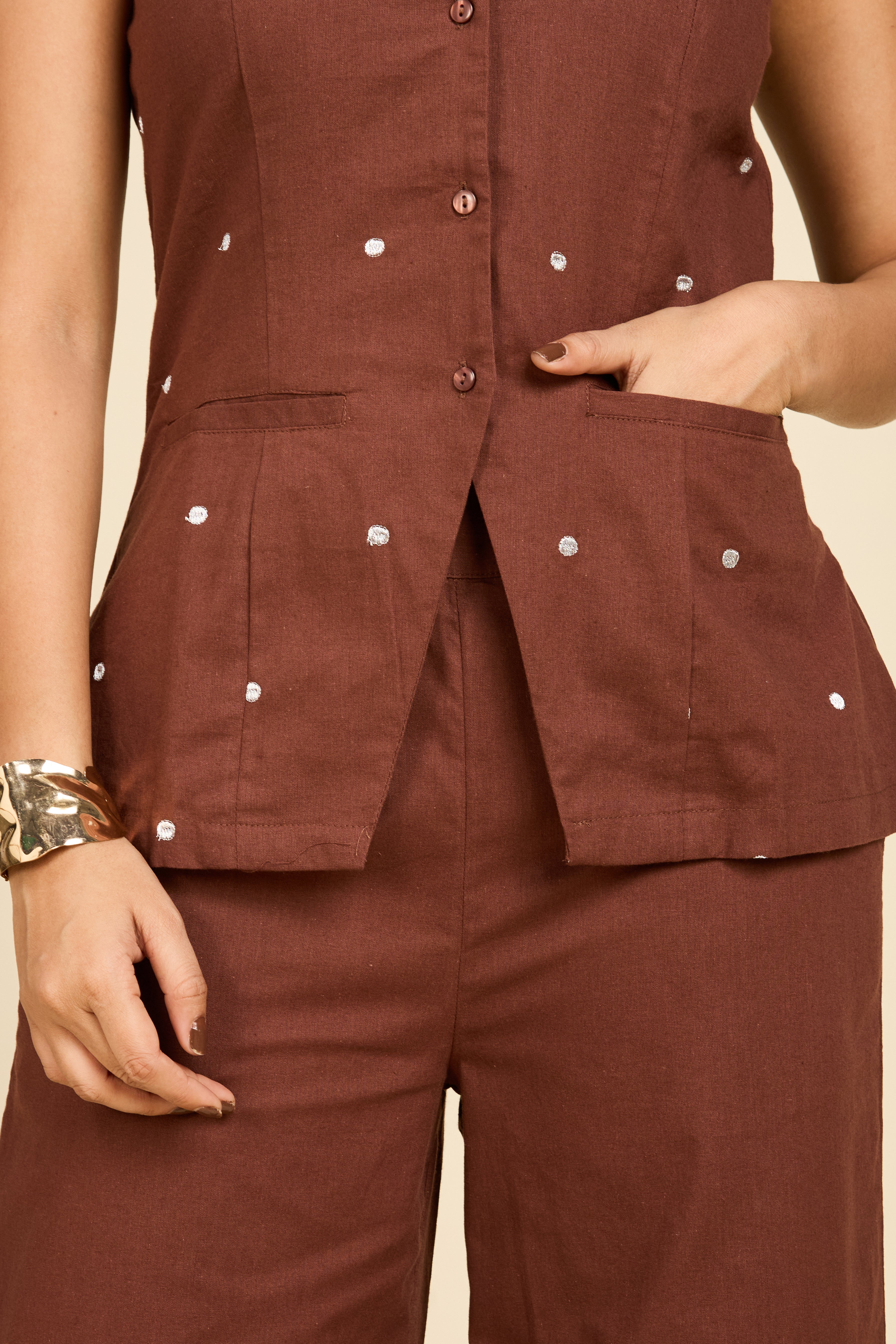 Alaya Select Brown Embellished Co-ord Set
