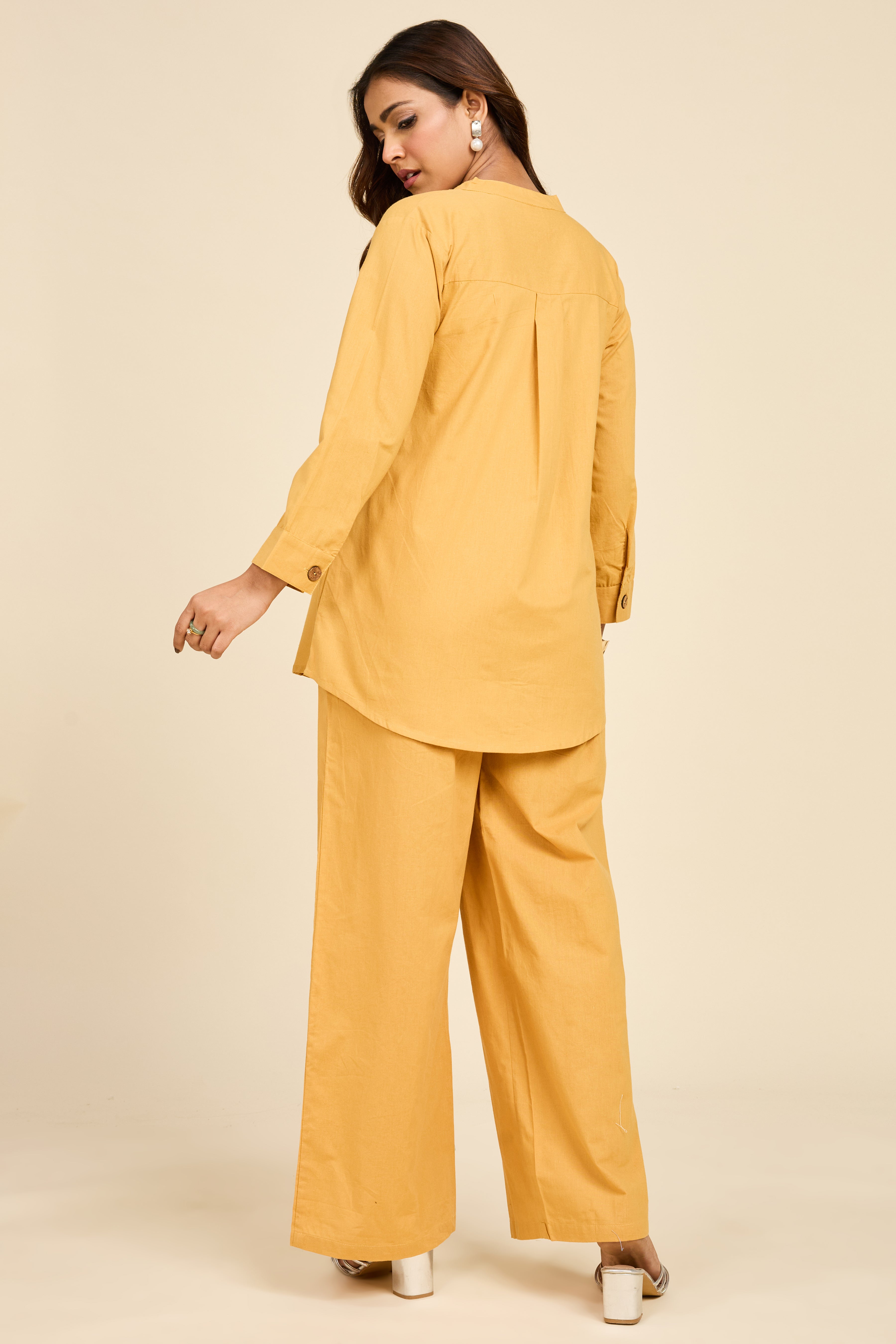 Alaya Select Mustard Detailed Co-ord Set
