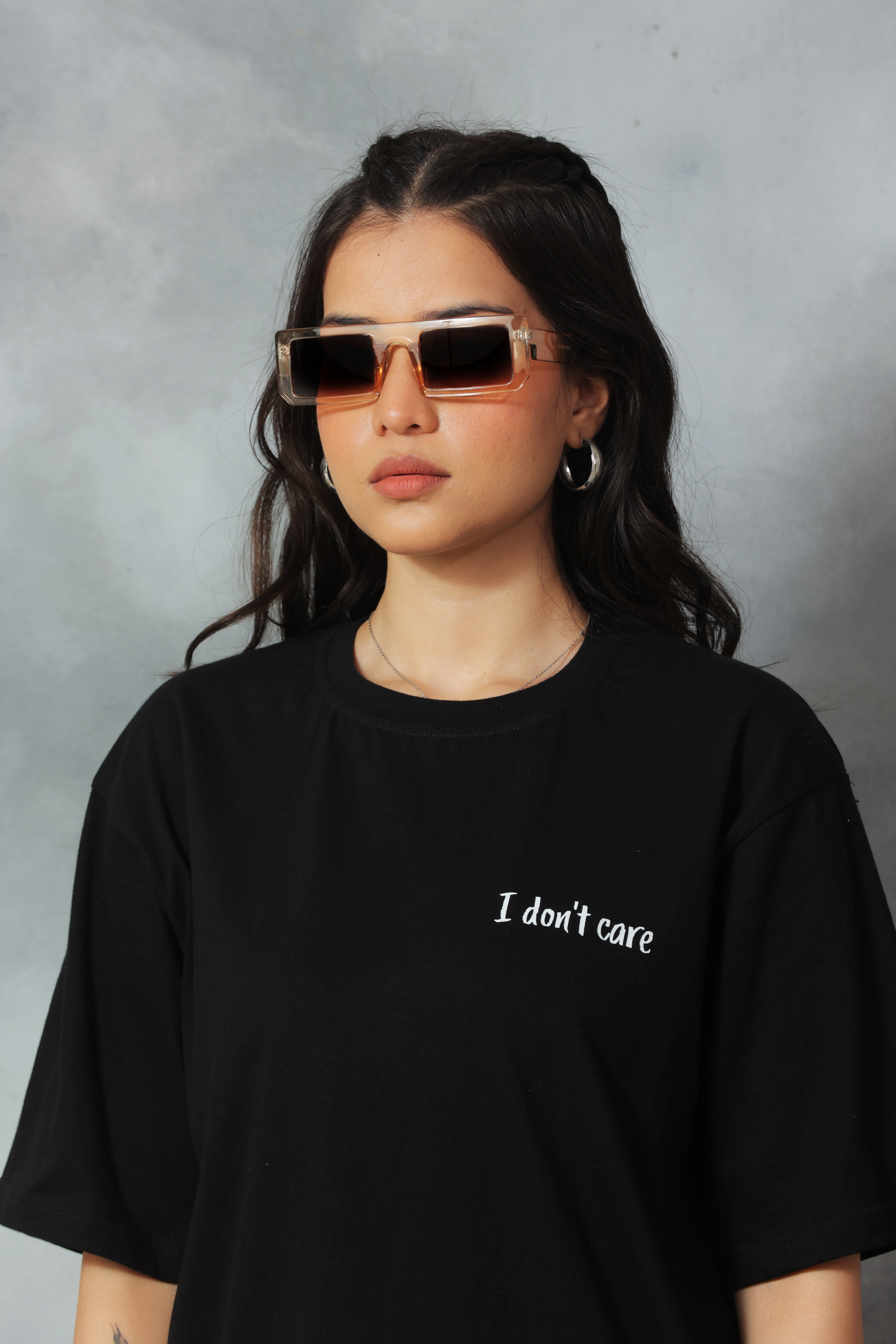 “I don't care” Oversized Tee