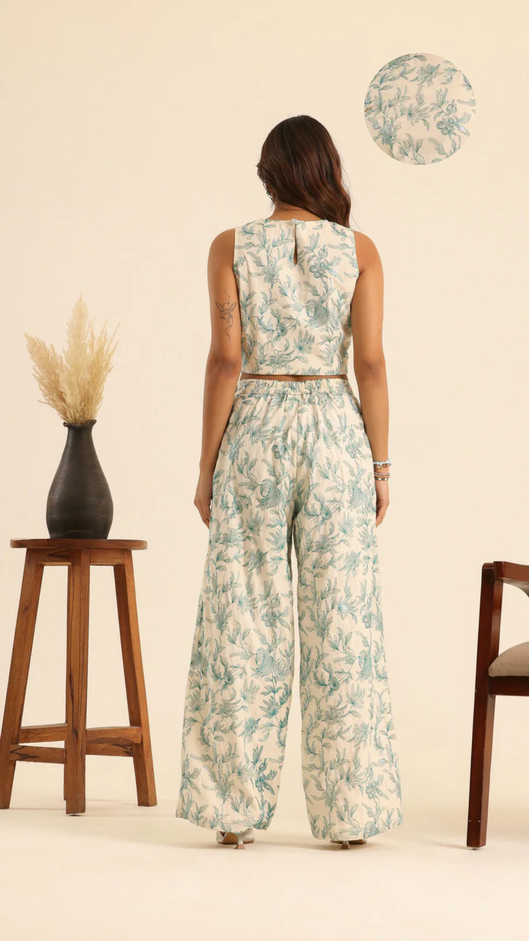 Rangrez Mint Glow Cotton Embroidered Set