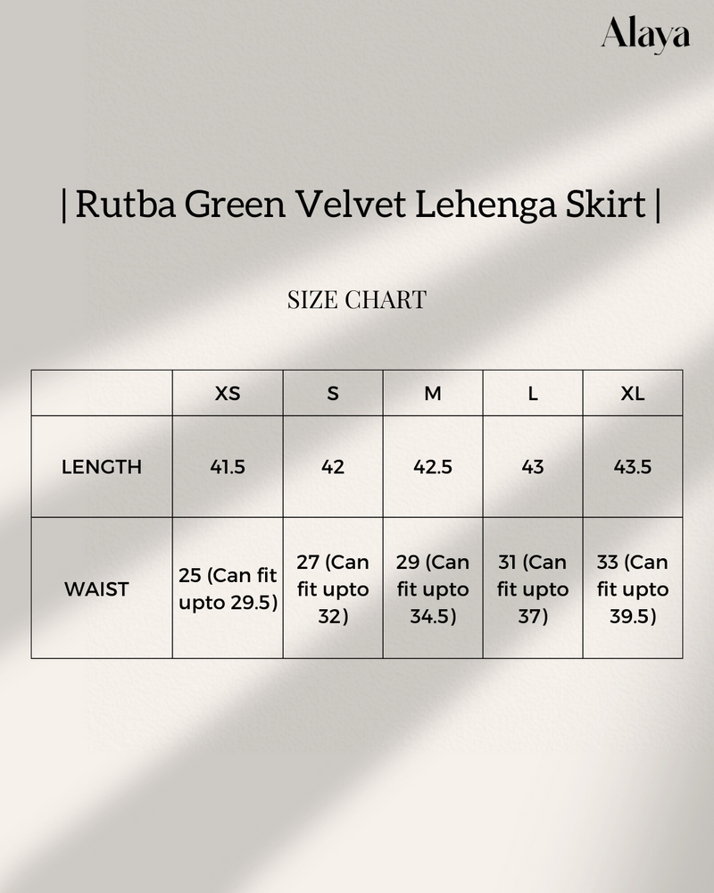 Rutba Green Velvet Lehenga Skirt