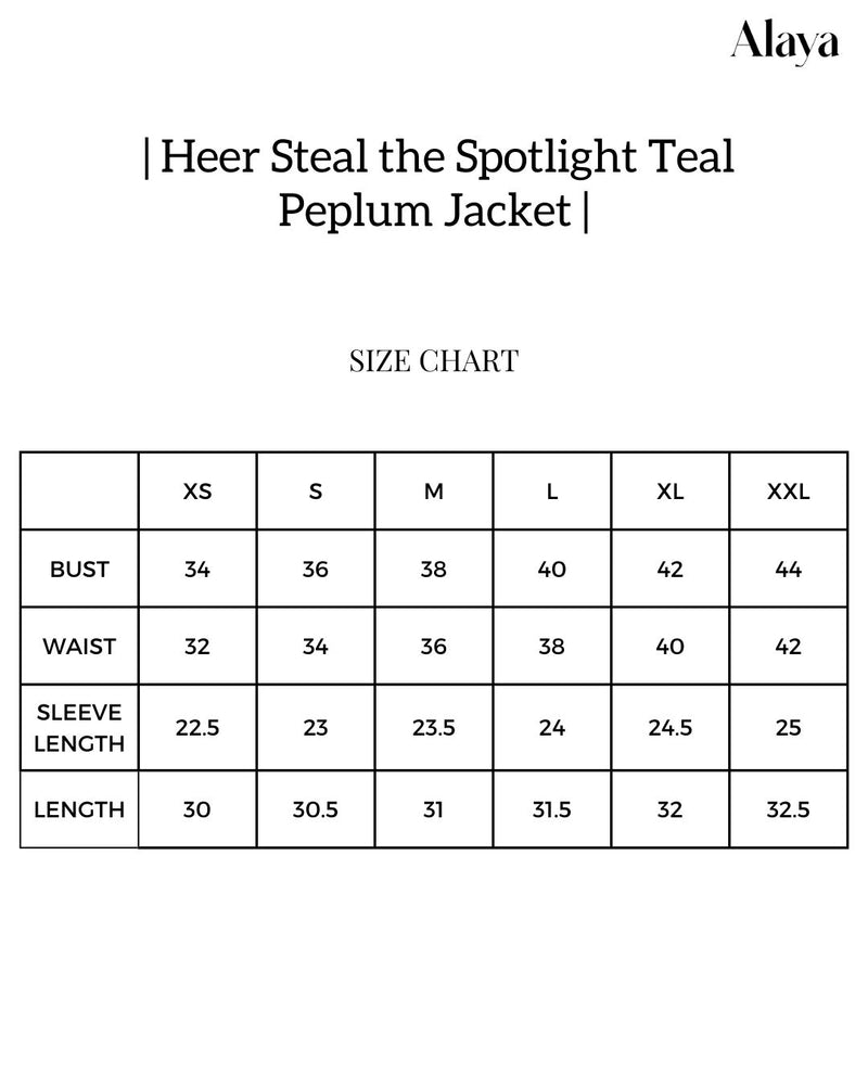 Alaya Heer Steal The Spotlight Teal Peplum Set