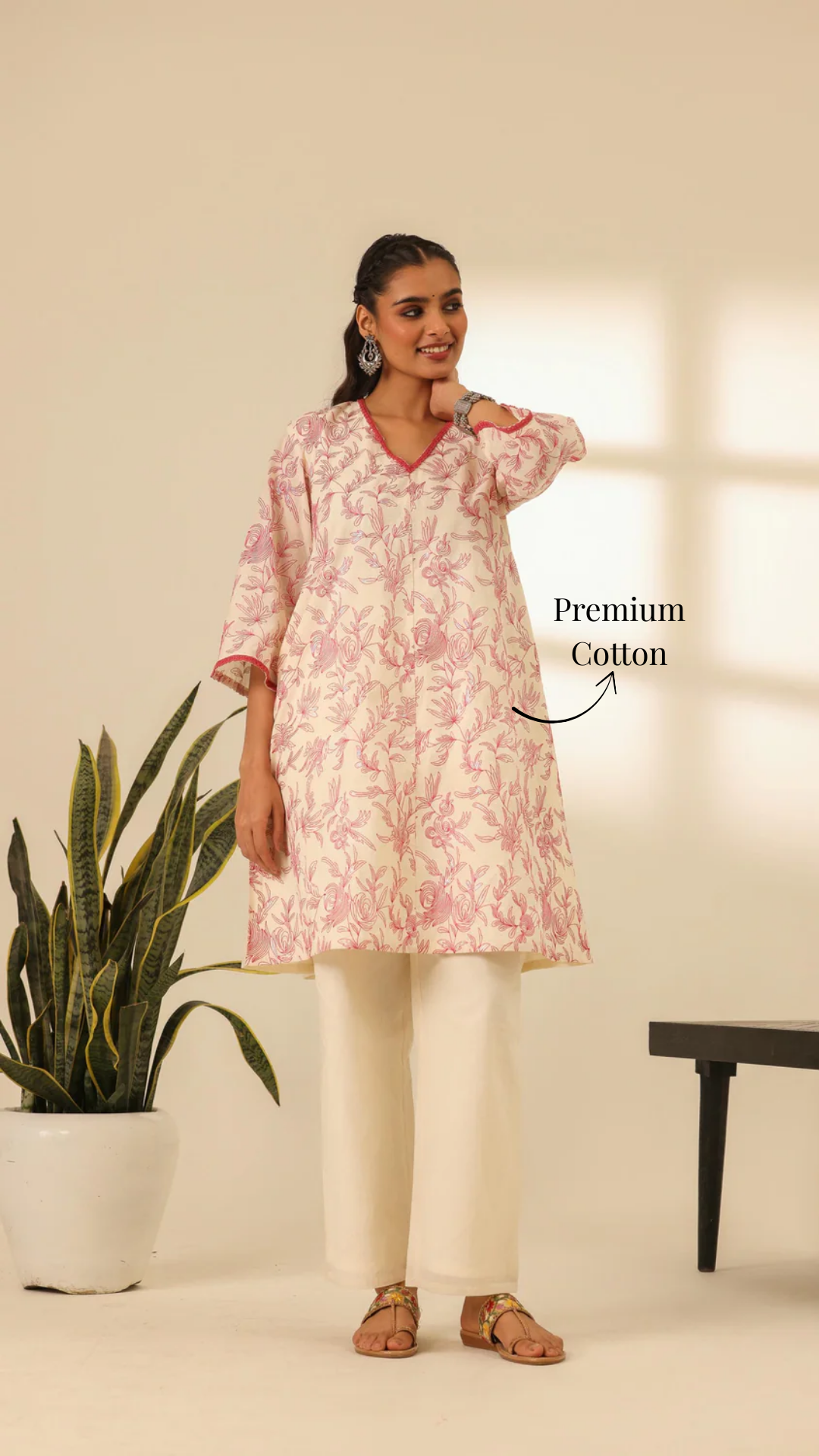 Rangrez Fuchsia Glow Embroidered A Line Kurta Set