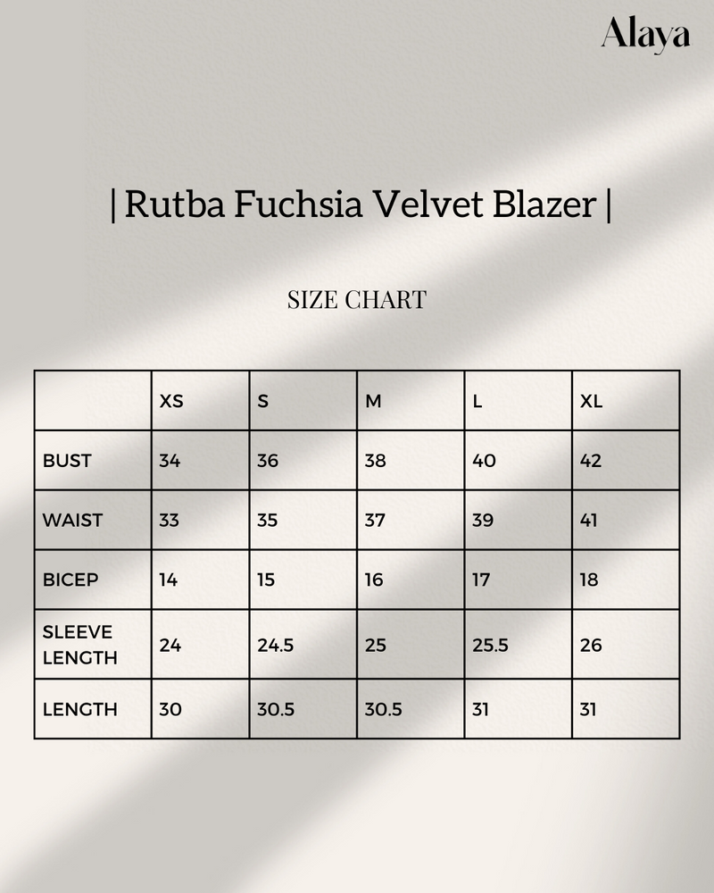 Rutba Fuchsia Velvet Blazer