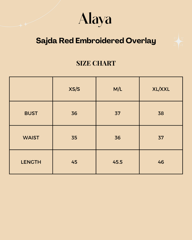 Sajda Red Embroidered Overlay