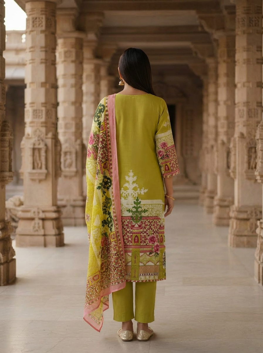 Alaya Select Pista Flora Kurta Set