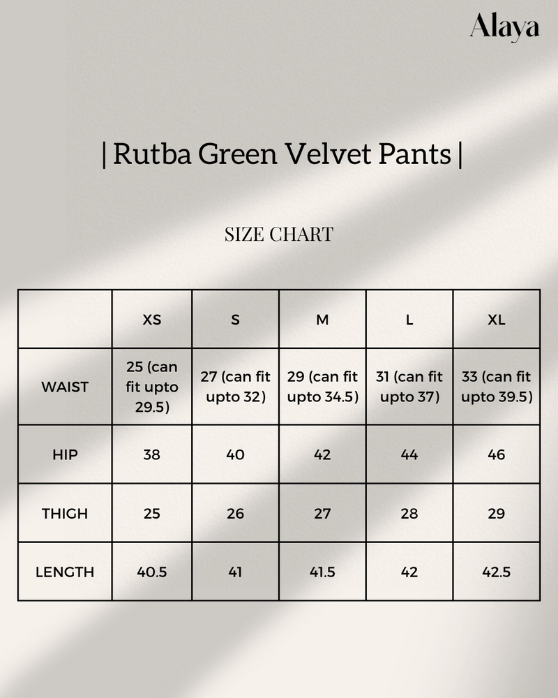 Rutba Green Velvet Pants