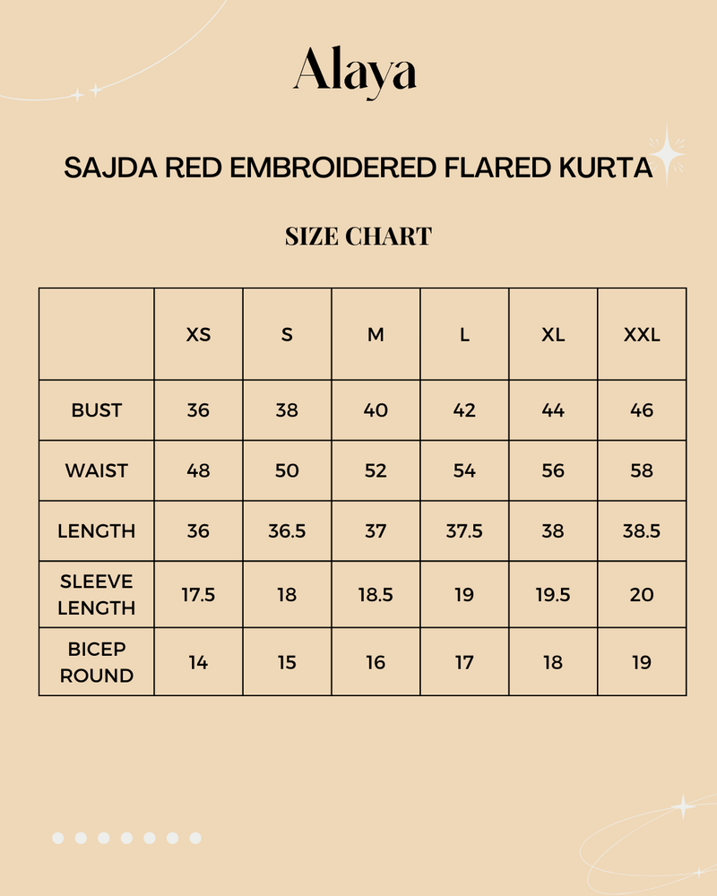 Sajda Red Embroidered Flared Kurta
