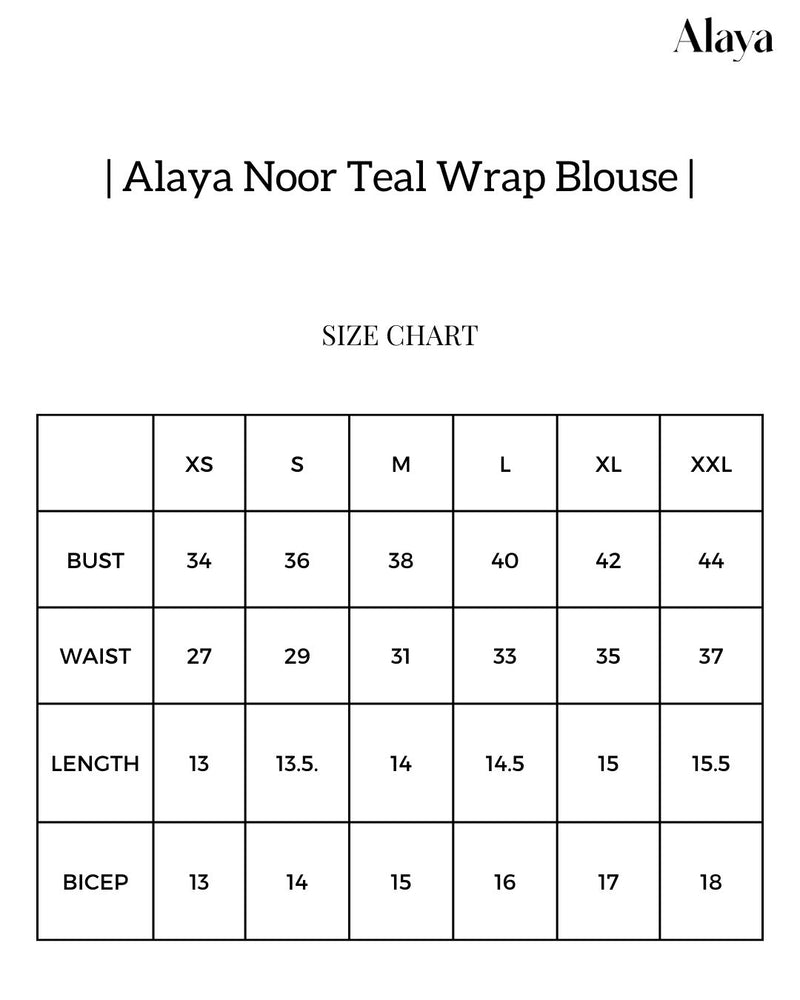 Alaya Noor Teal Gharara with Wrap Blouse