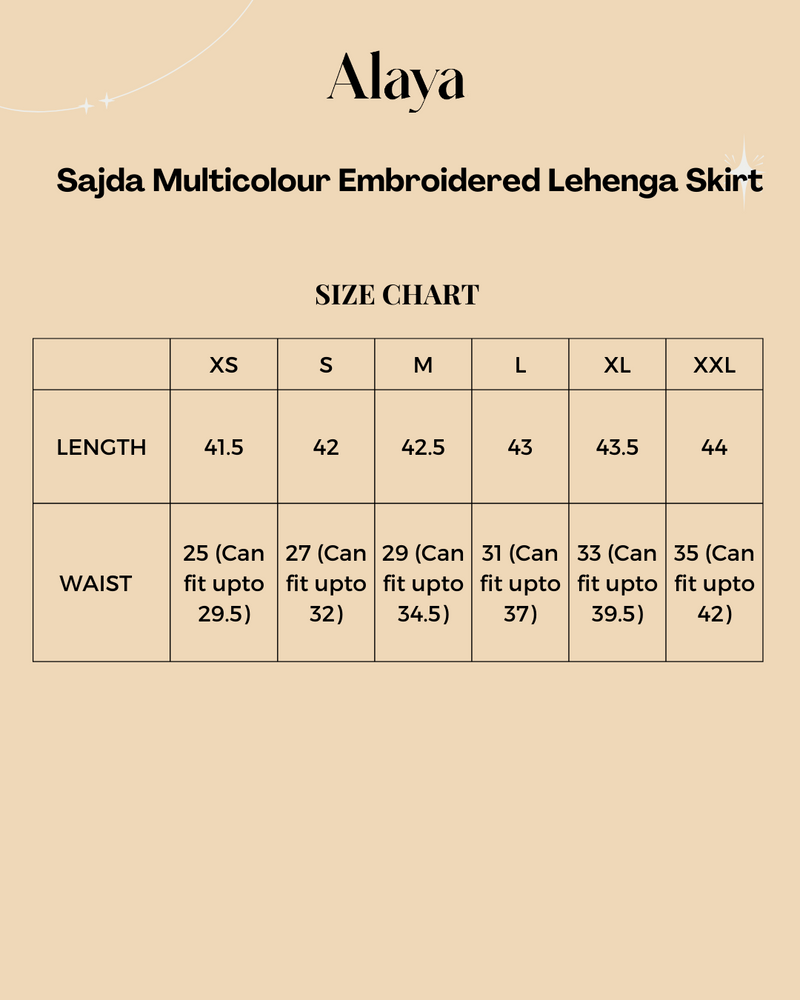 Sajda Multicolour Embroidered Lehenga Skirt
