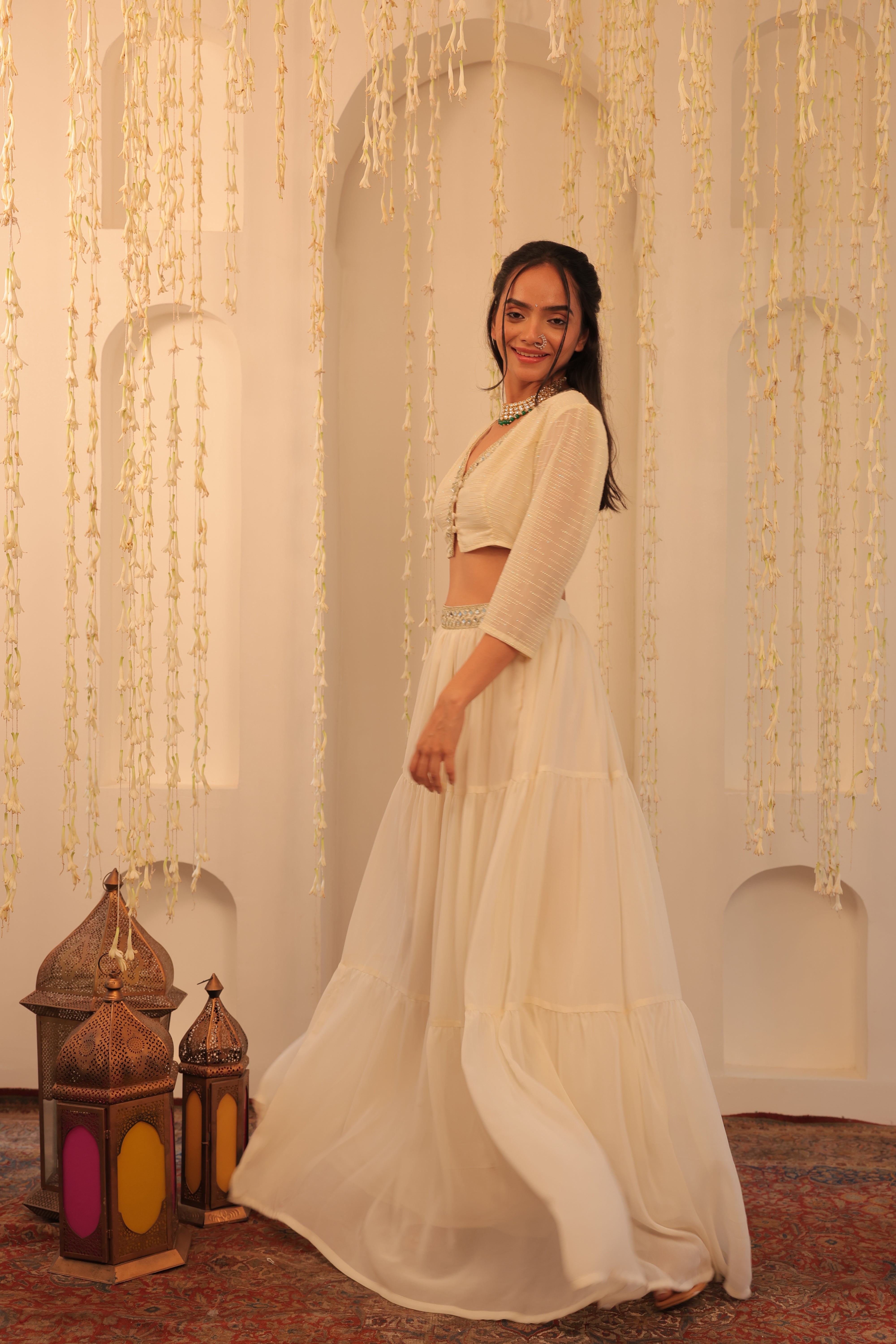 Alaya Mehfil Ivory Lehenga Set