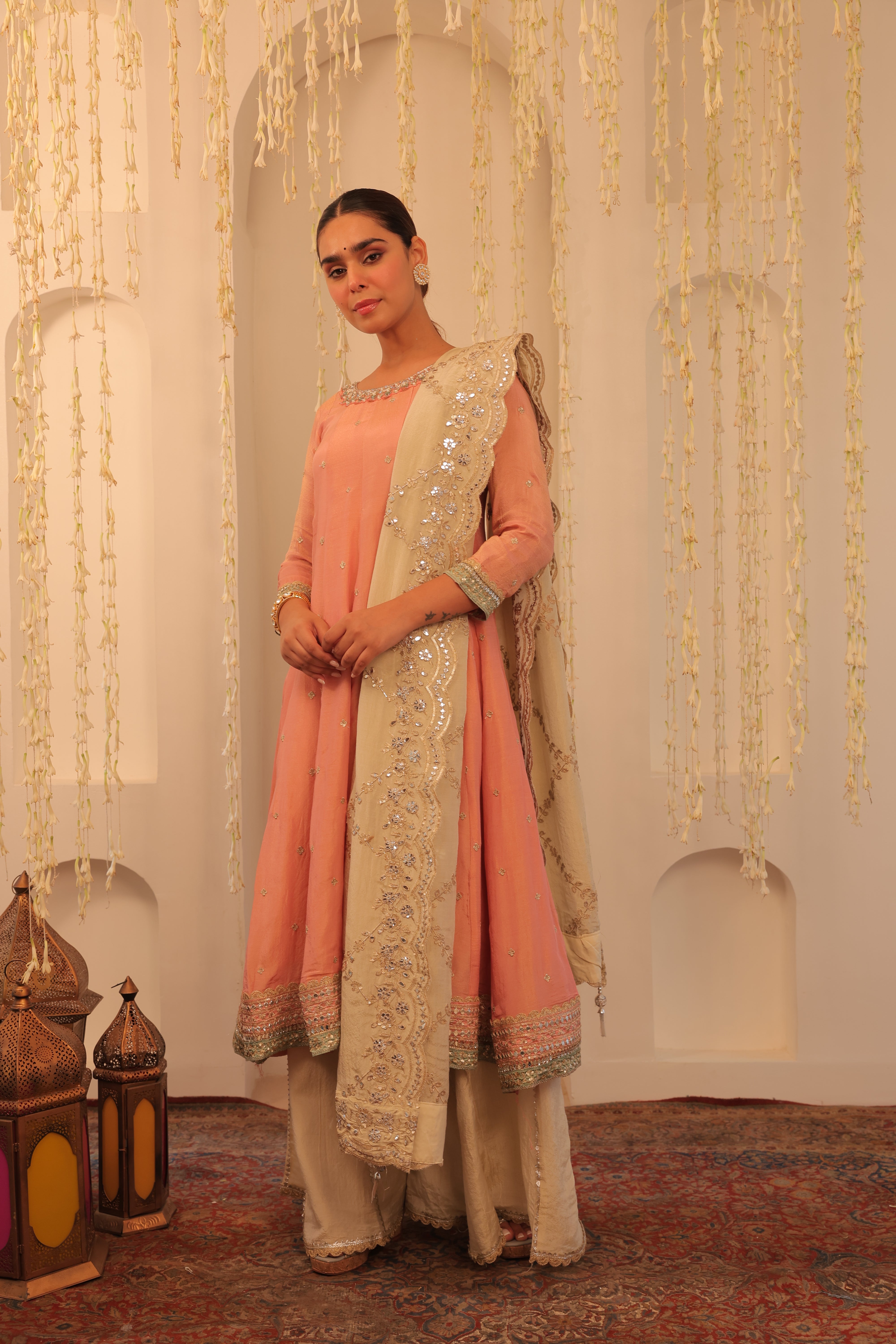 Alaya Mehfil Blush Peach Anarkali Set