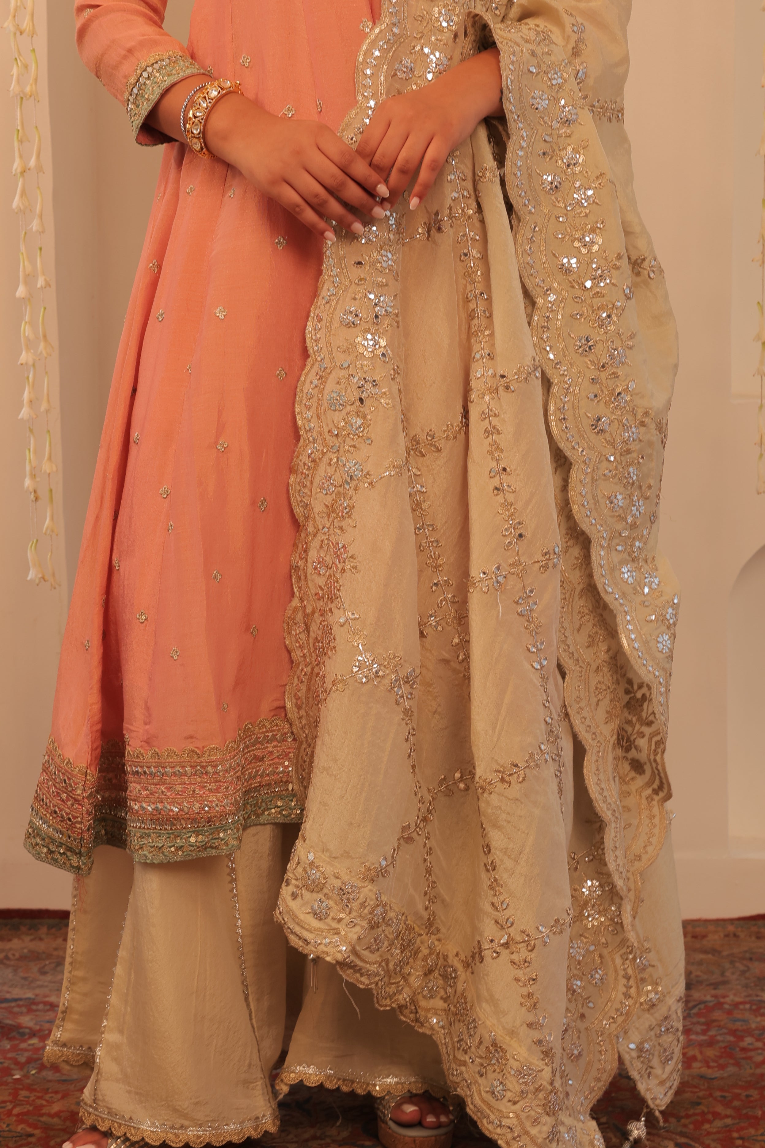 Alaya Mehfil Blush Peach Anarkali Set