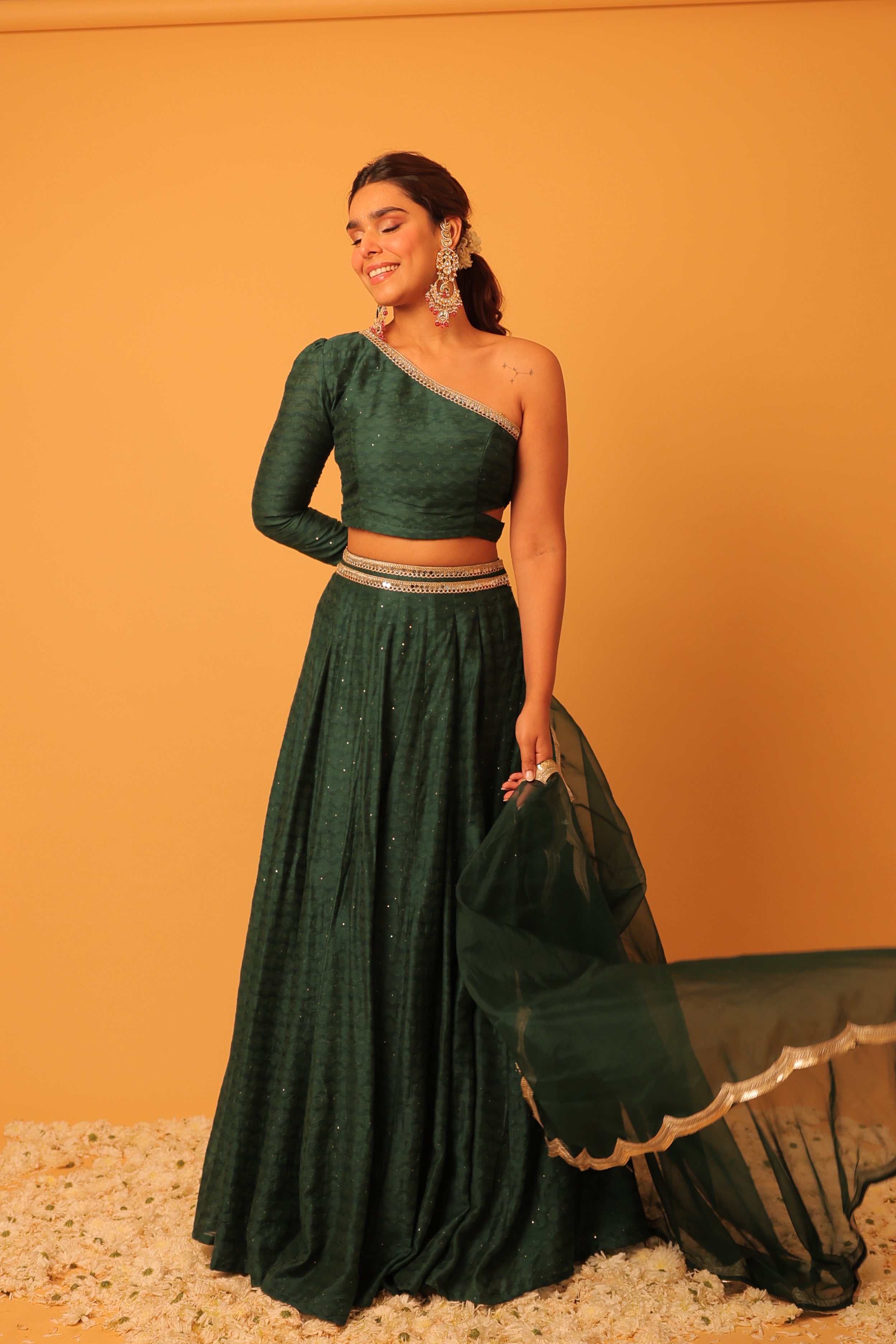 Alaya Mehfil Ruby Green Lehenga Set