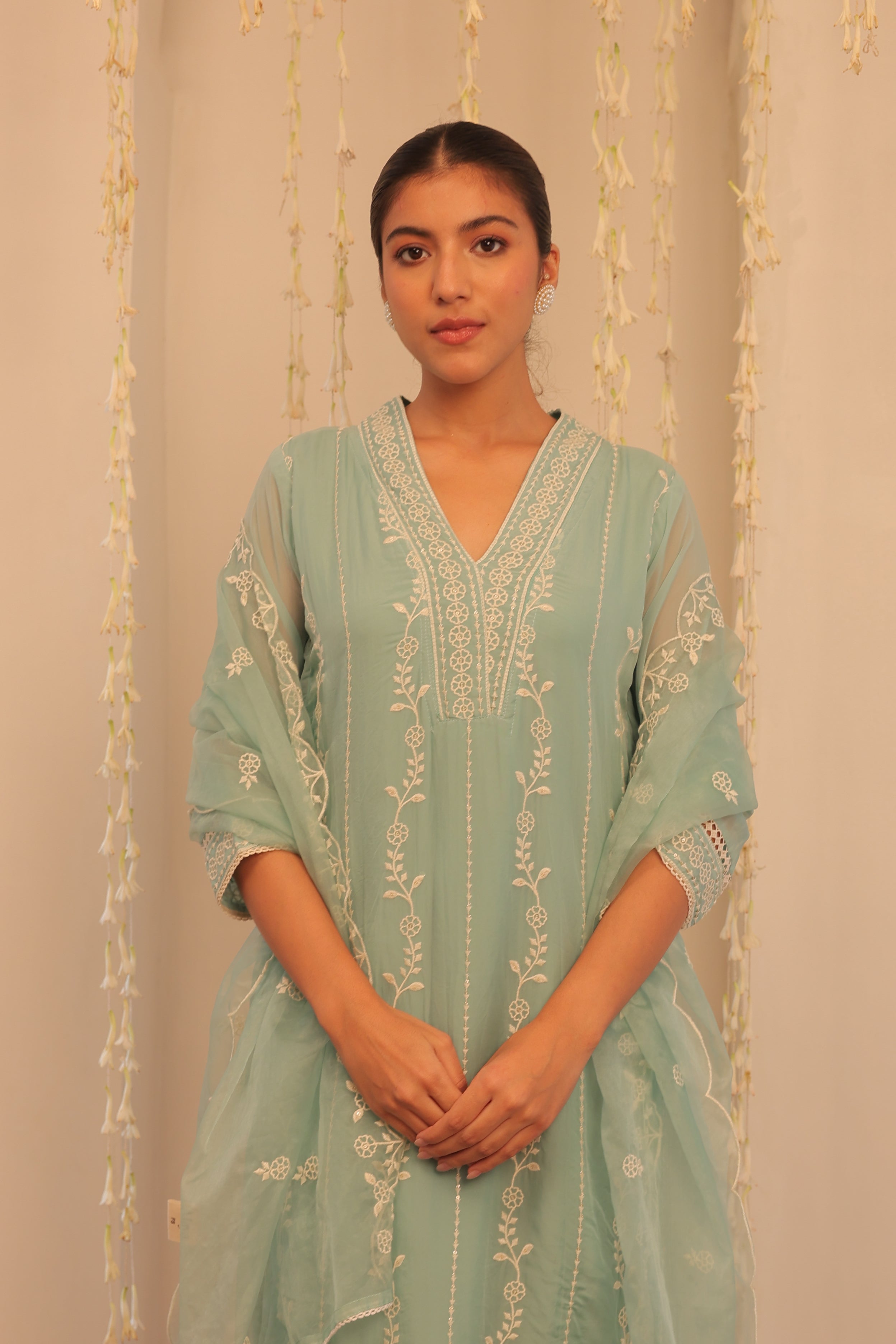 Alaya Mehfil Aqua Blue Kurta Set