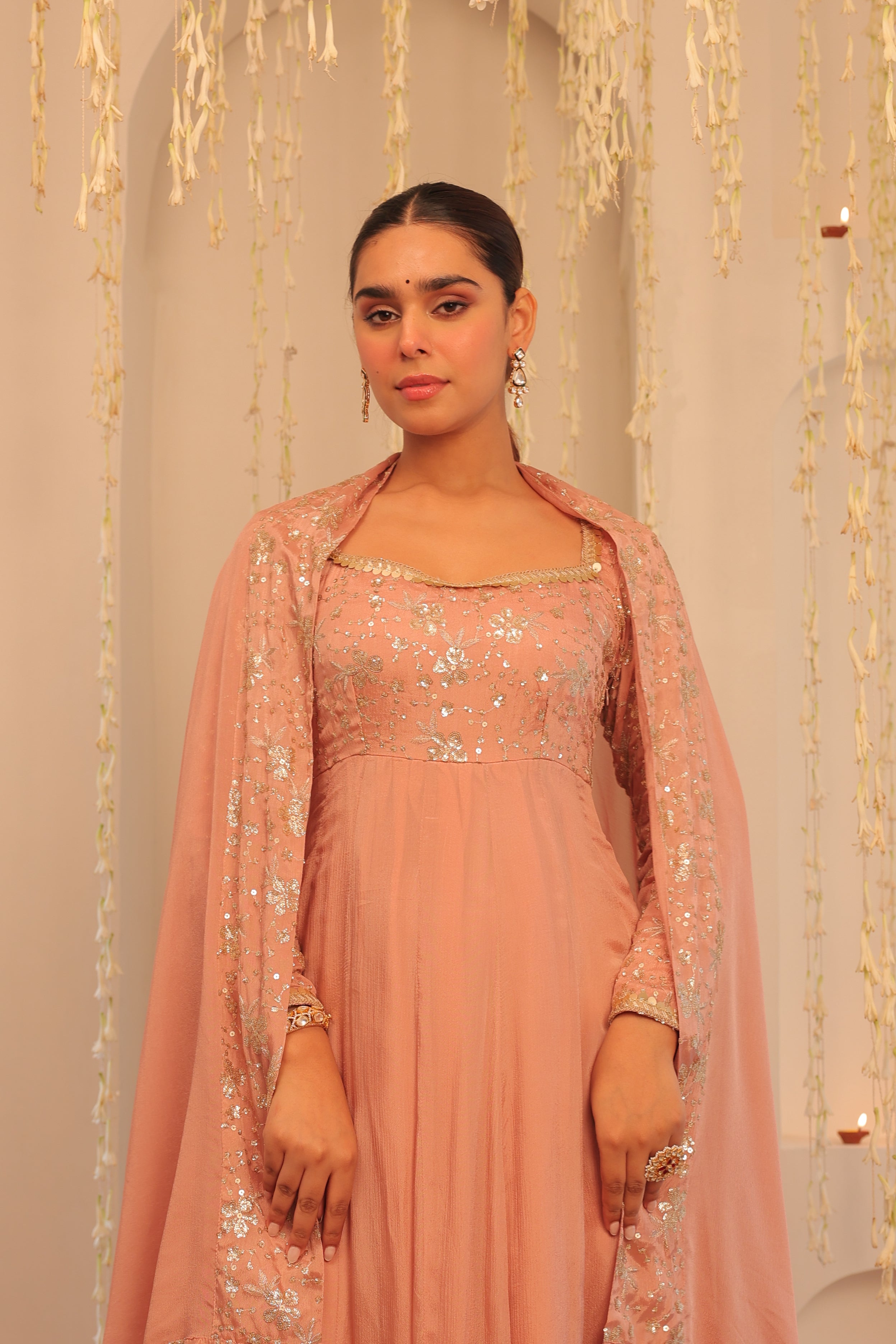 Alaya Mehfil Blush Pink Anarkali Set